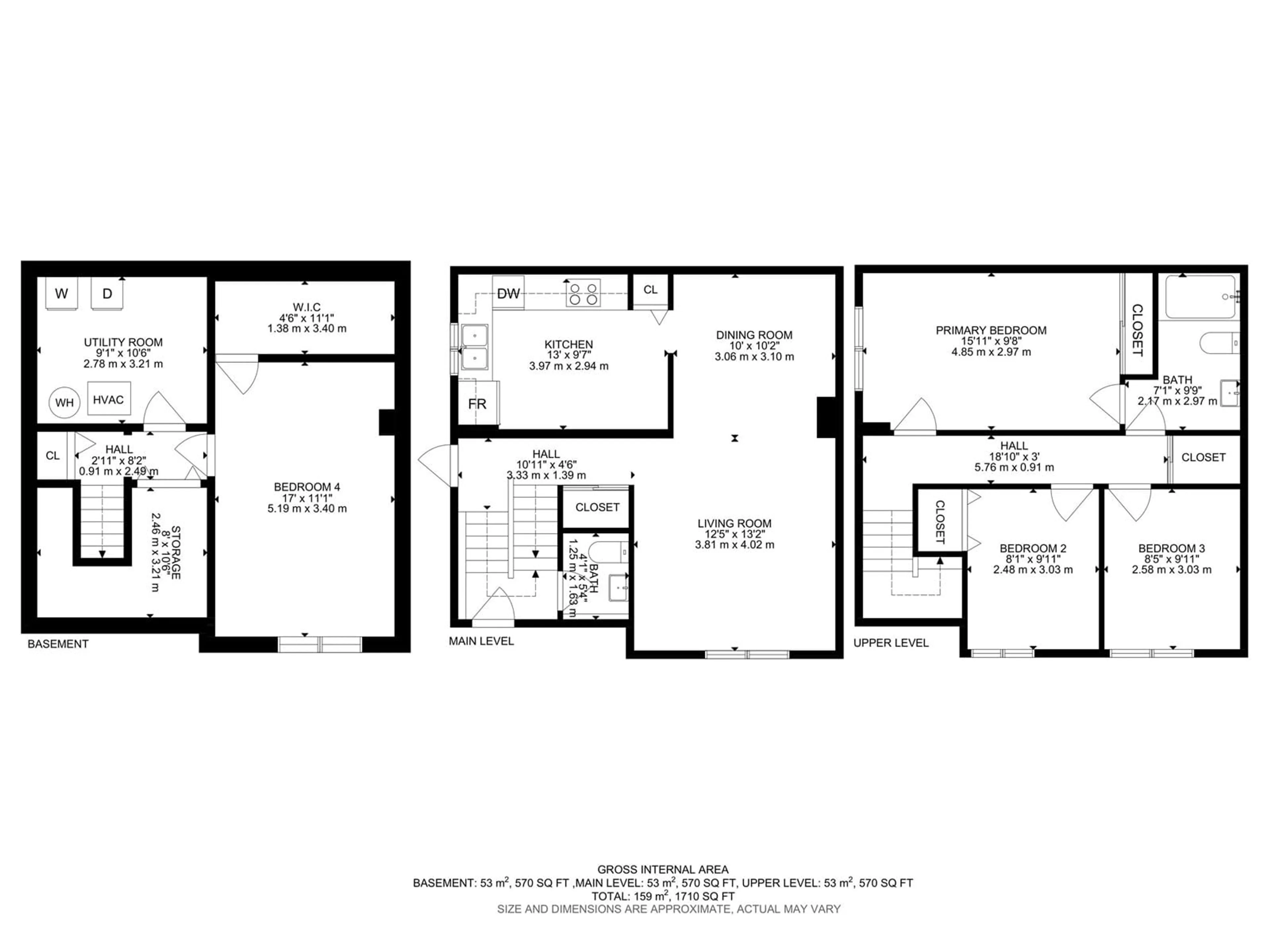 Floor plan for 827 ERIN PL, Edmonton Alberta T5T1M6