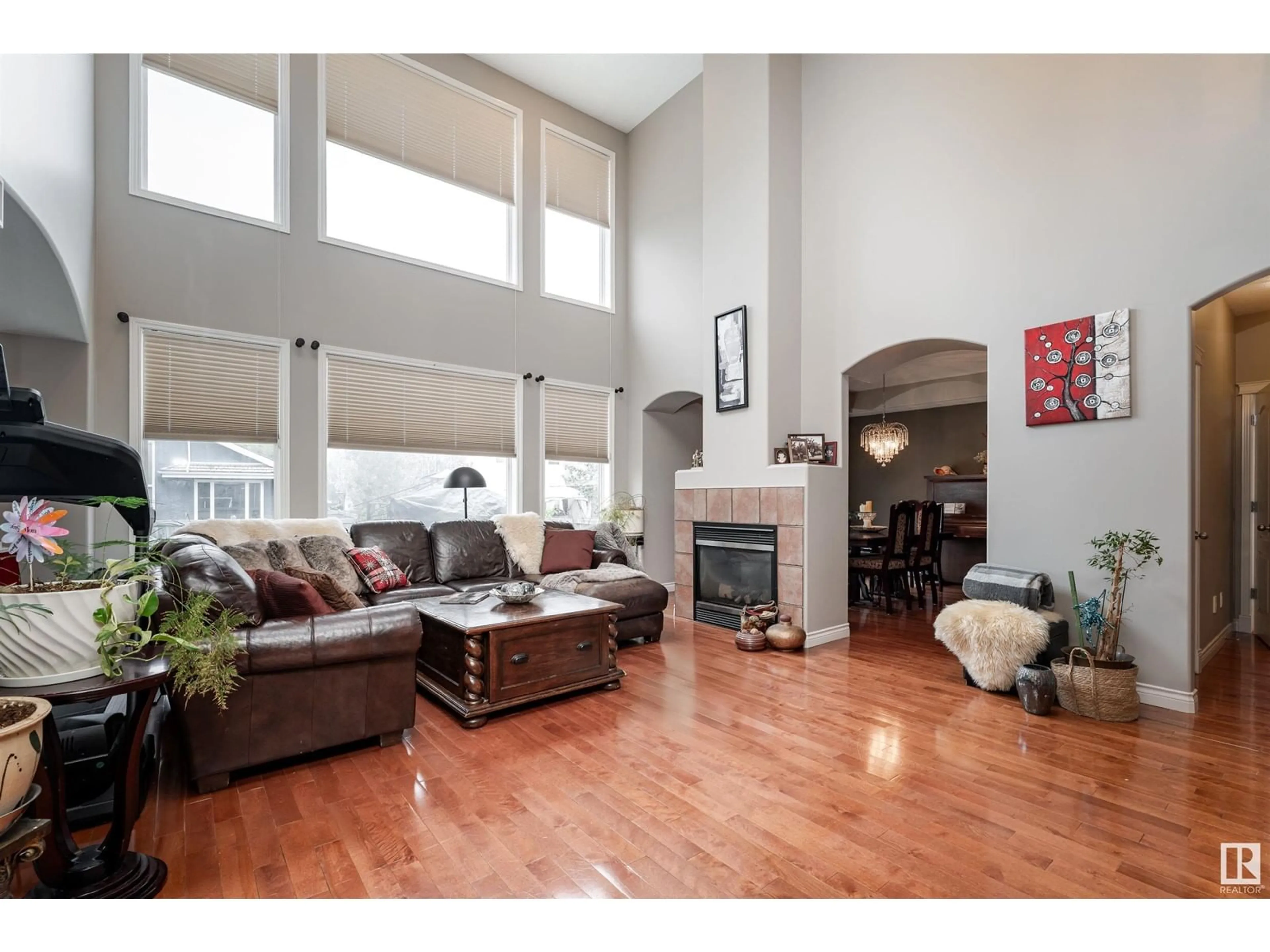 Living room with furniture, wood/laminate floor for 5010 DONSDALE DR, Edmonton Alberta T6M2V2