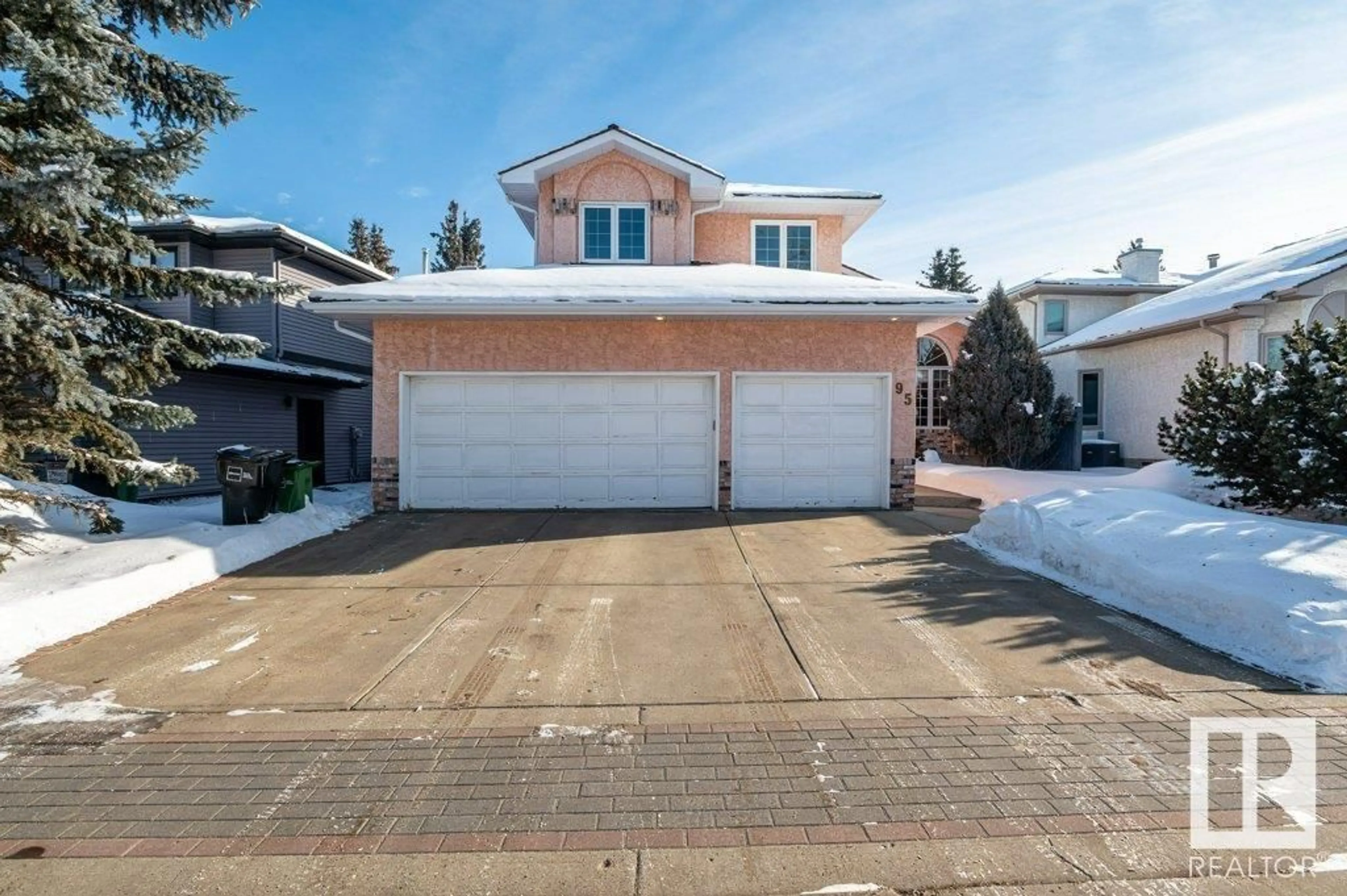 Home with vinyl exterior material, street for 95 WILKIN RD, Edmonton Alberta T6M2H4