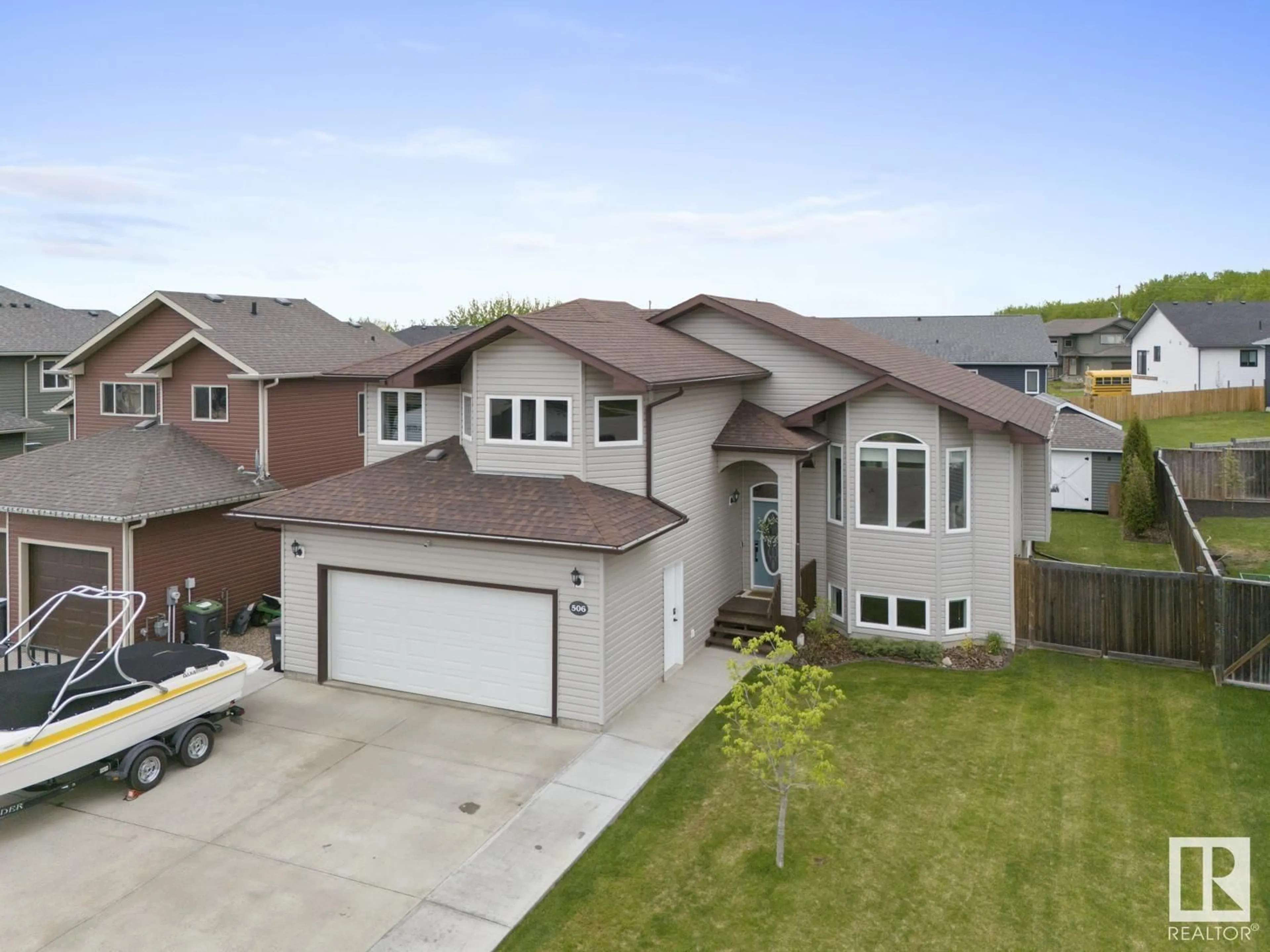 A pic from outside/outdoor area/front of a property/back of a property/a pic from drone, street for 506 26 ST, Cold Lake Alberta T9M0B2
