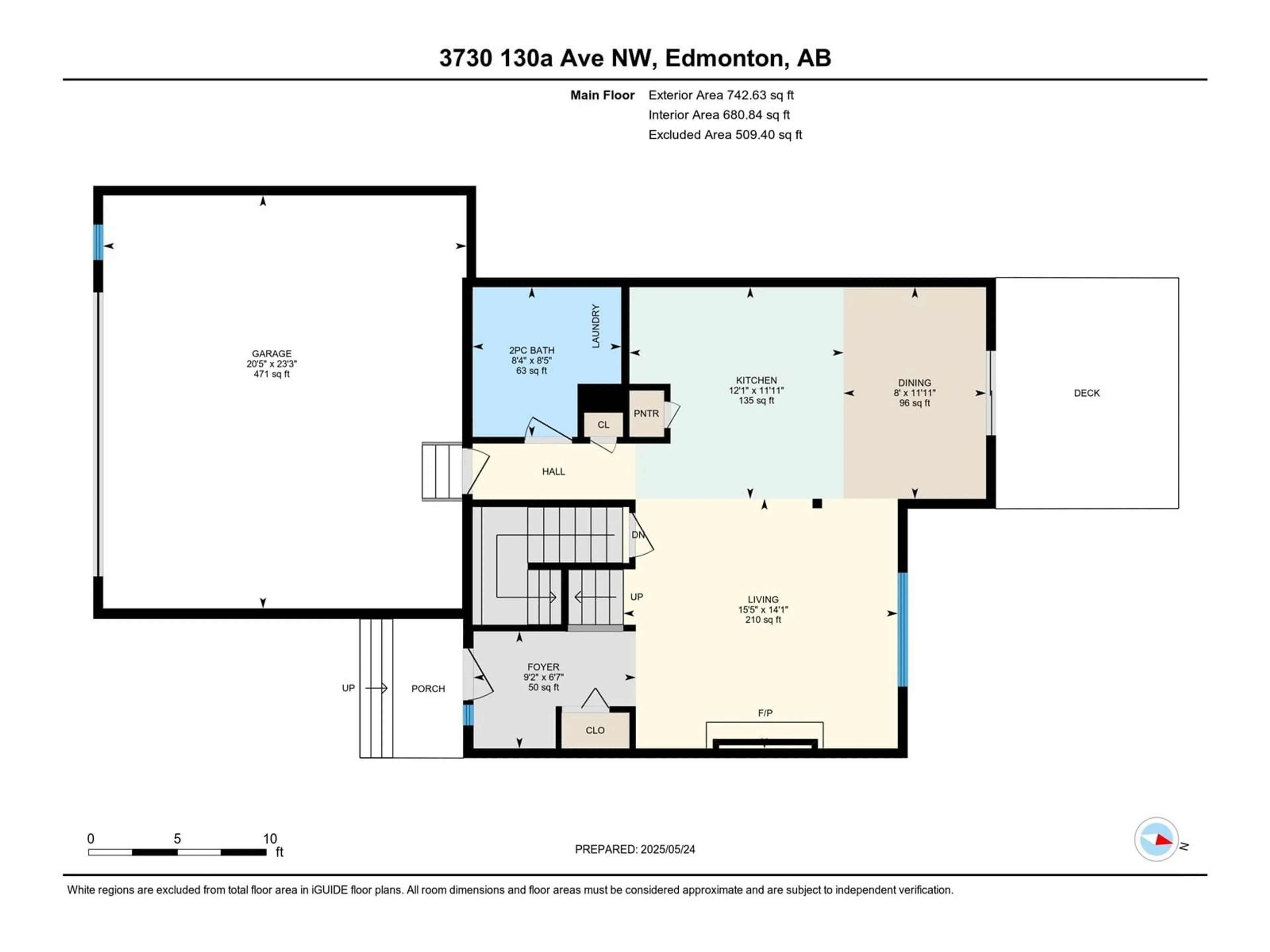 Floor plan for 3730 130A AV, Edmonton Alberta T5A5A3