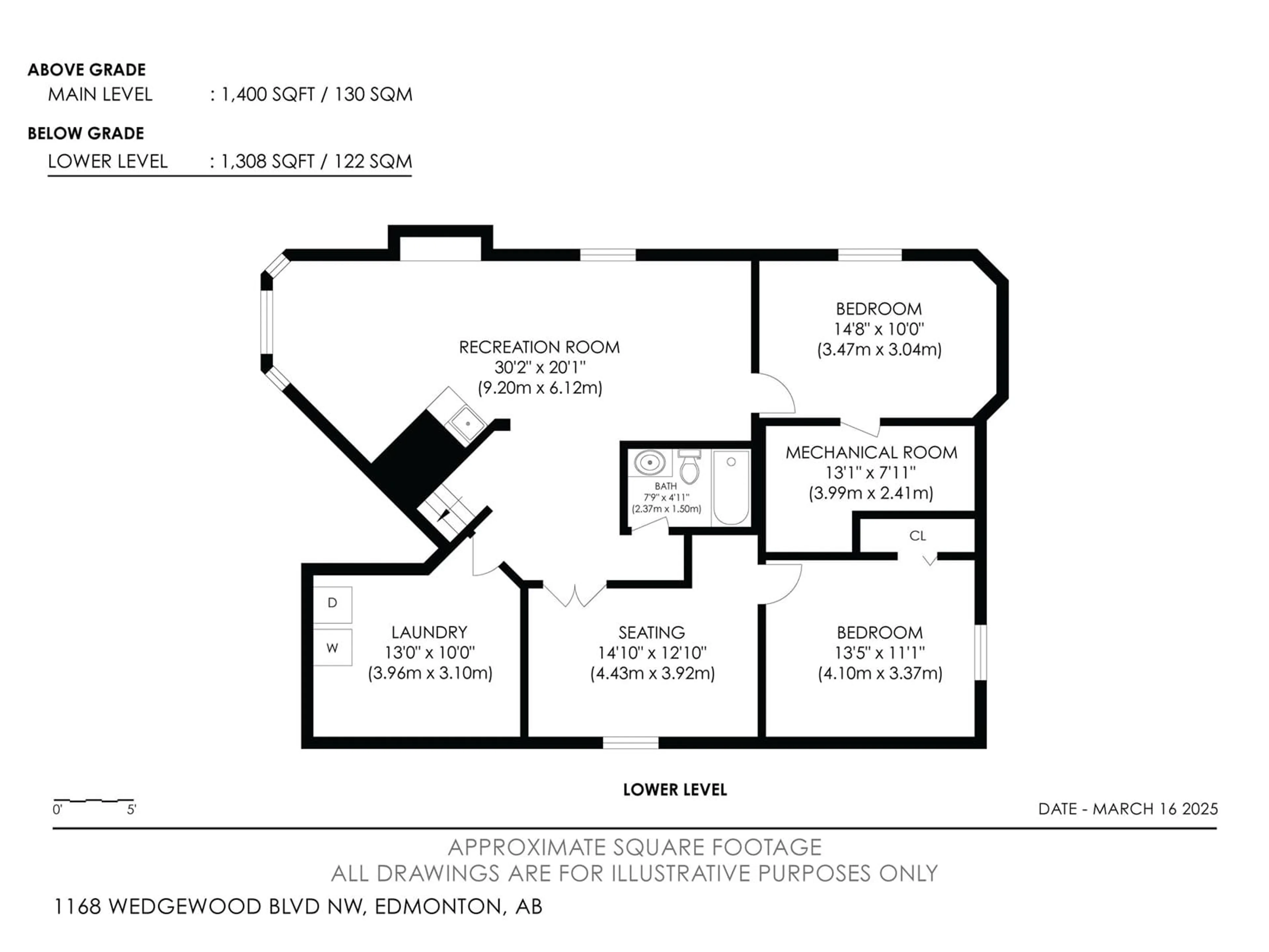 Floor plan for 1168 WEDGEWOOD BV, Edmonton Alberta T6M2L5
