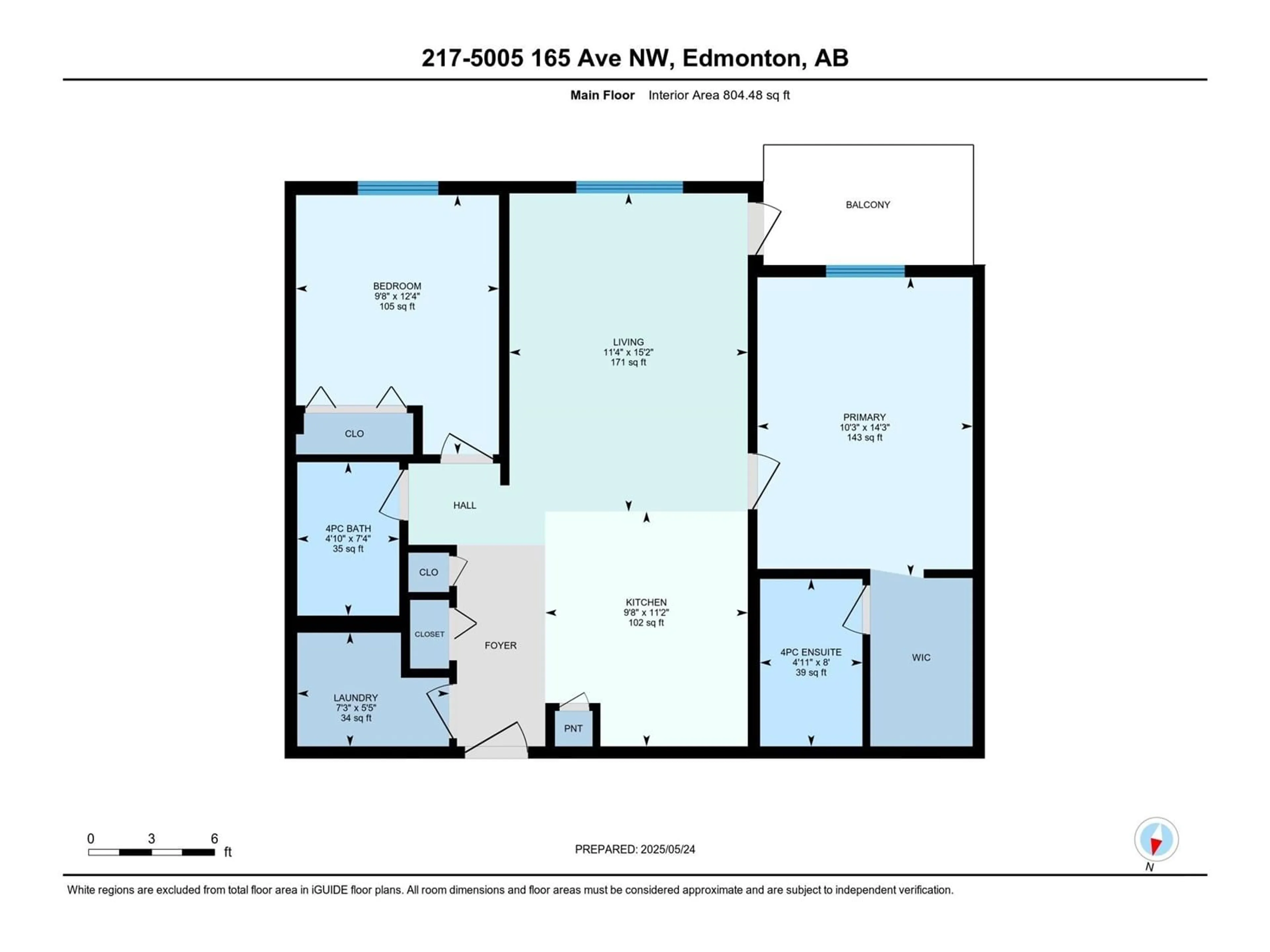 Floor plan for #217 - 5005 165 AV, Edmonton Alberta T5Y0L8