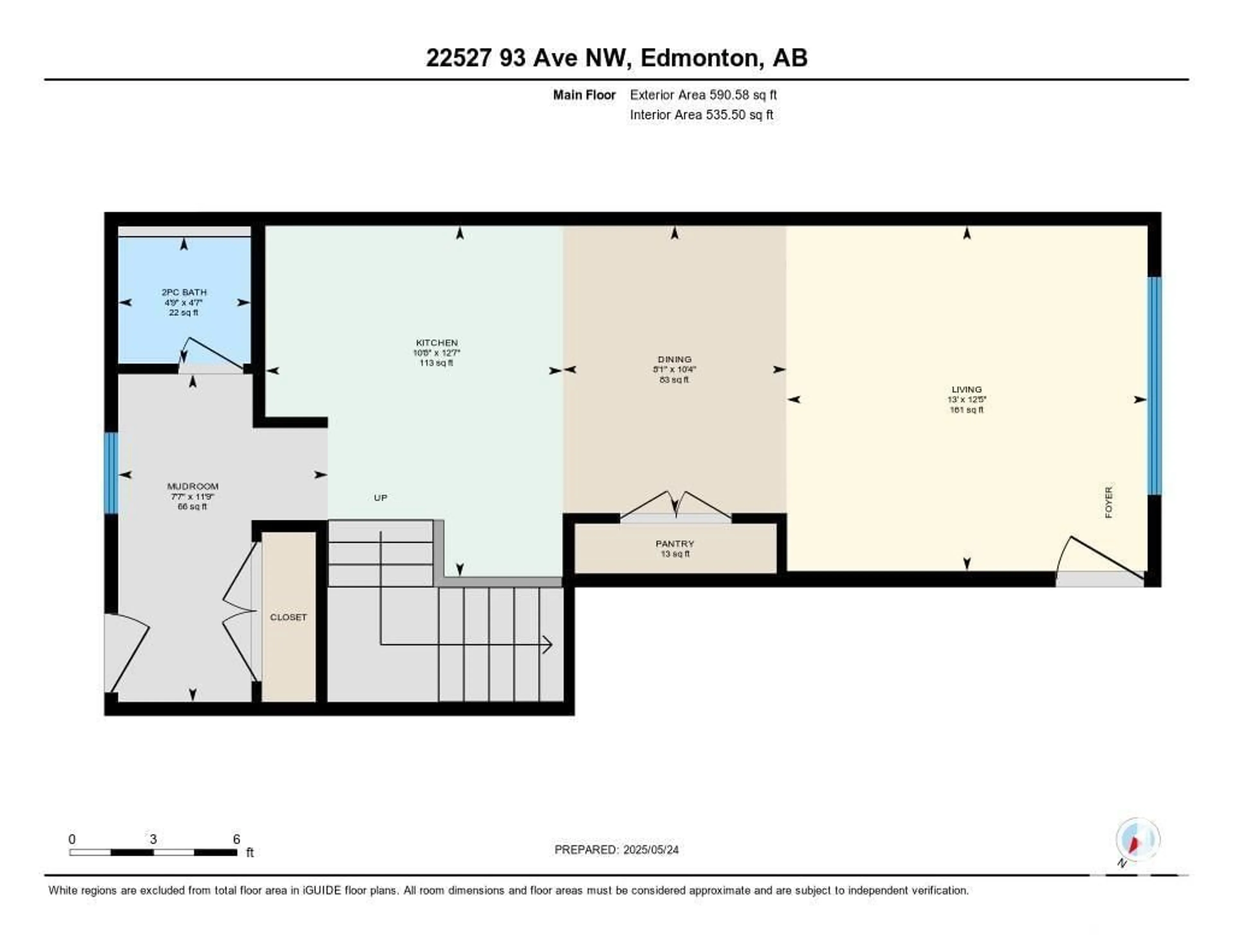 Floor plan for 22527 93 AV, Edmonton Alberta T5T7R5