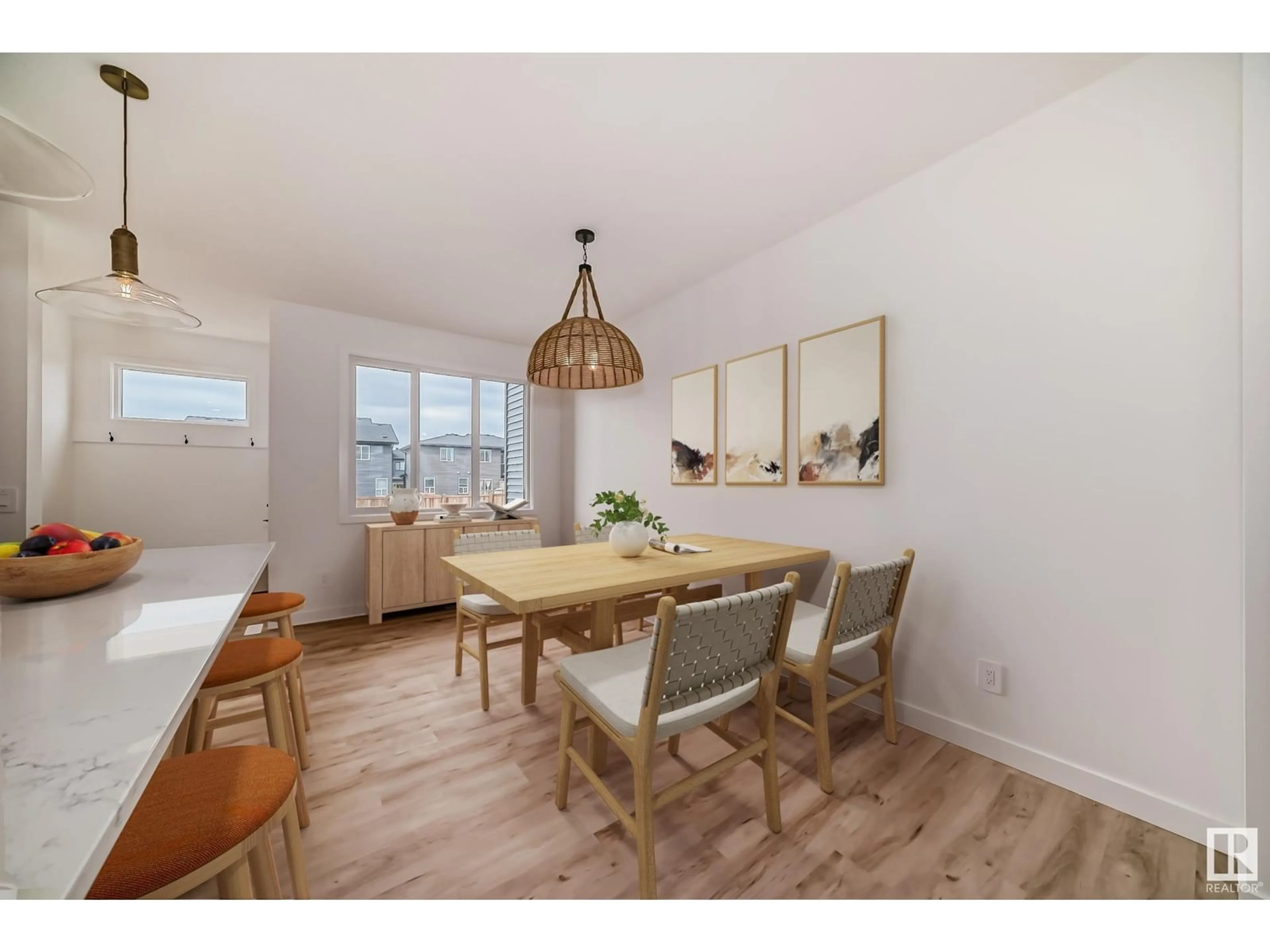 Dining room, wood/laminate floor for 1347 KESWICK DR, Edmonton Alberta T6W4V8