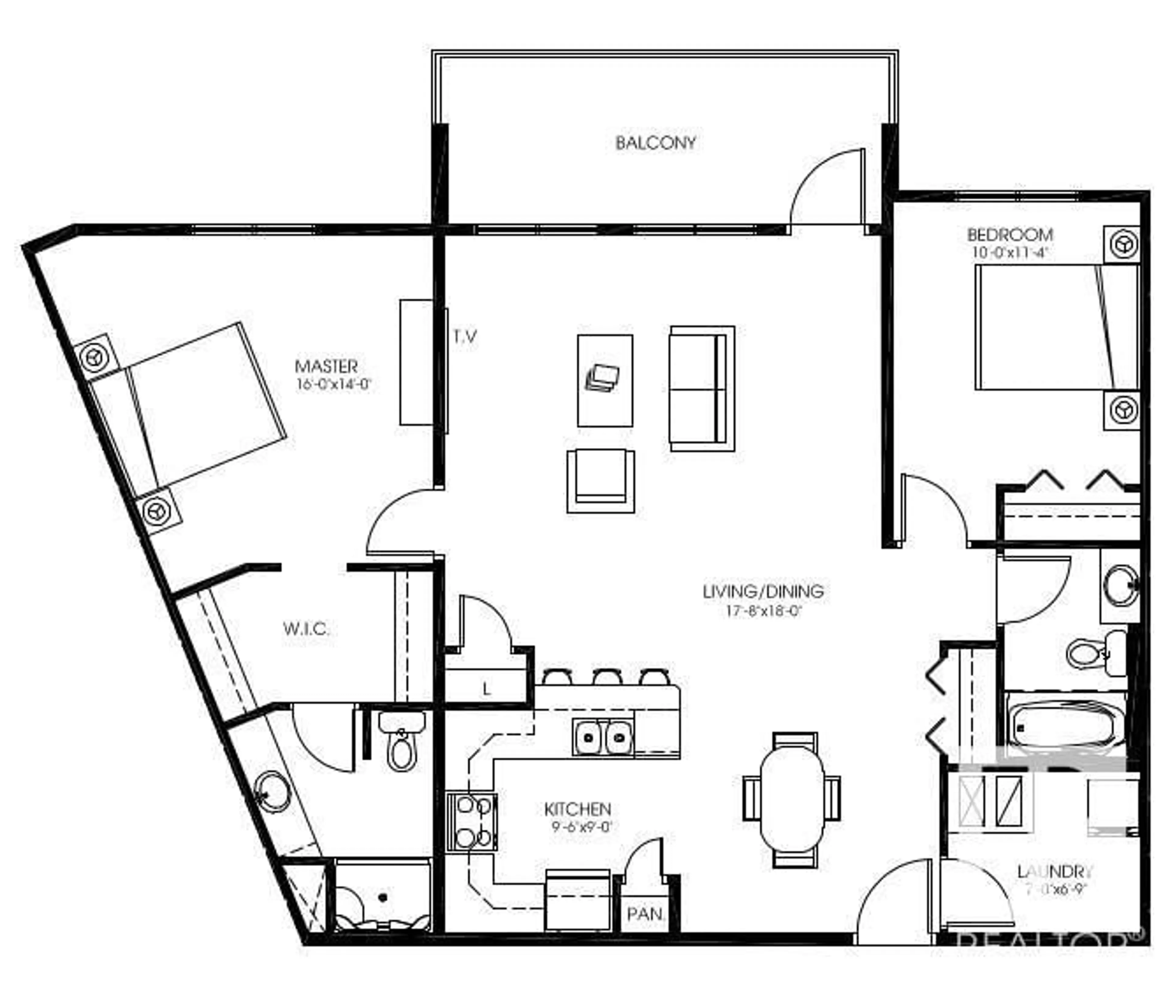 Floor plan for 560 - 423 GRIESBACH PARADE PR NW, Edmonton Alberta T5E6X1