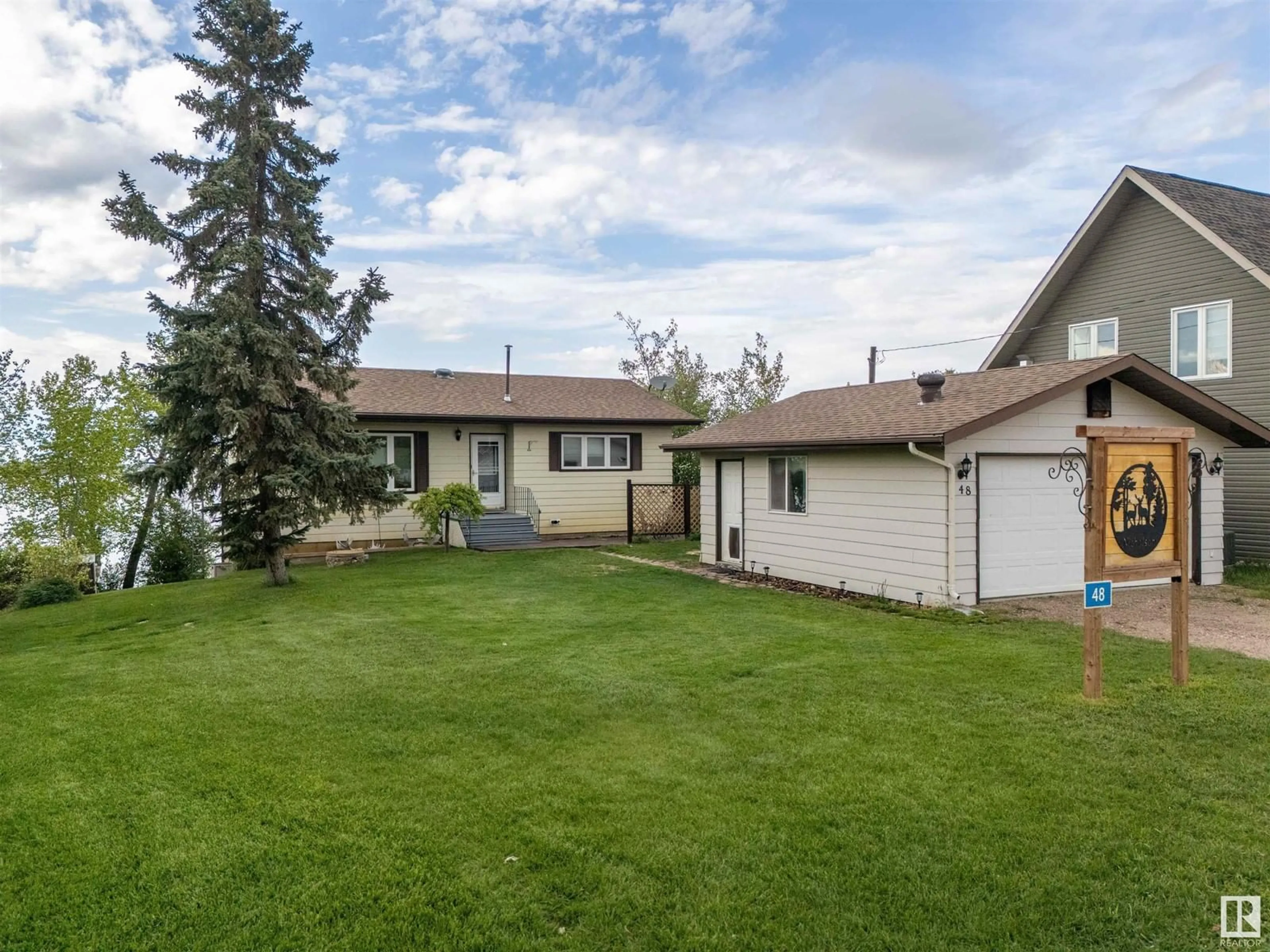 A pic from outside/outdoor area/front of a property/back of a property/a pic from drone, street for 48 47018 TWP RD 604A, Rural Bonnyville M.D. Alberta T9N2J3