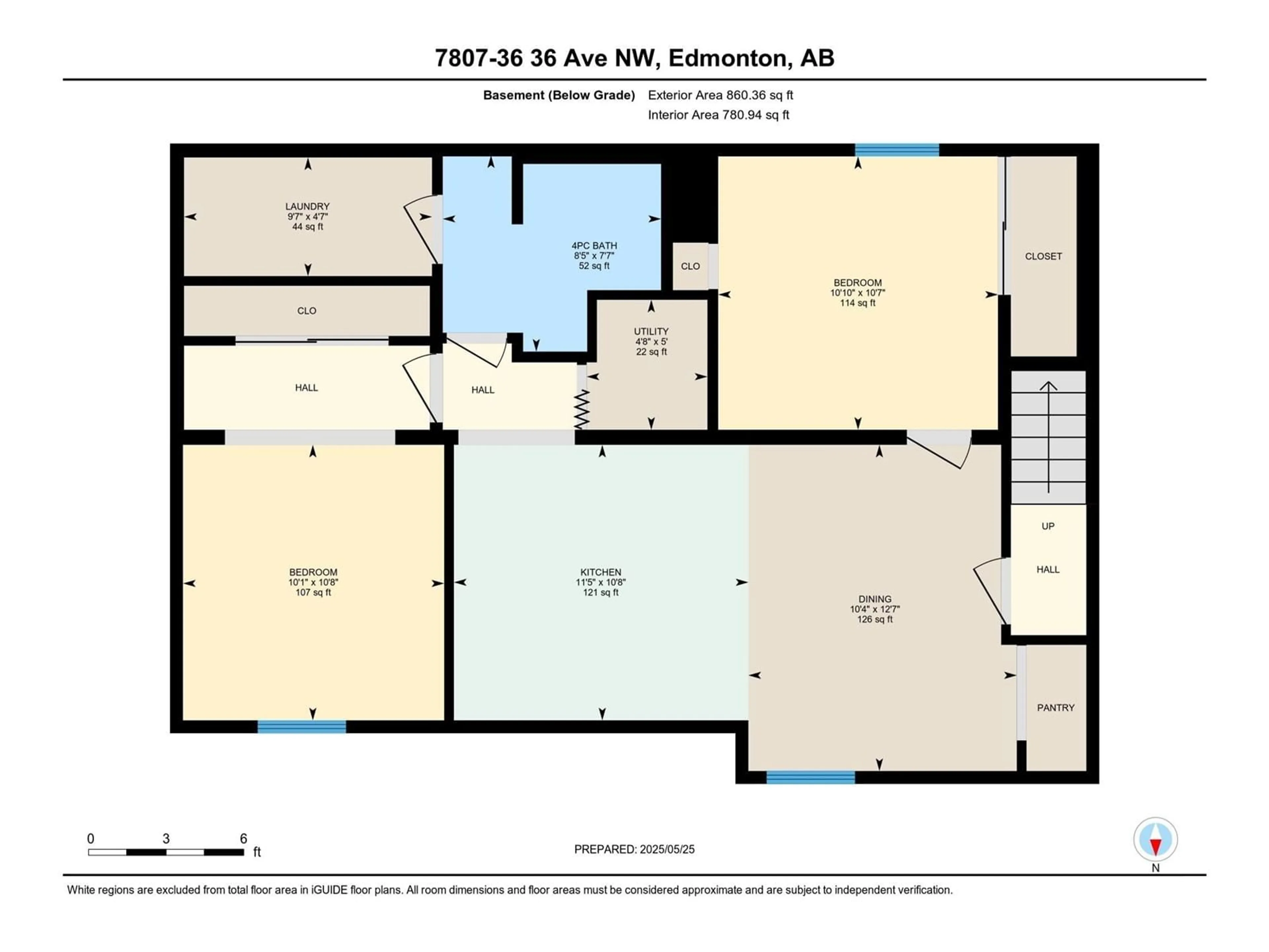 Floor plan for 7807 36 AV NW, Edmonton Alberta T6K0C5