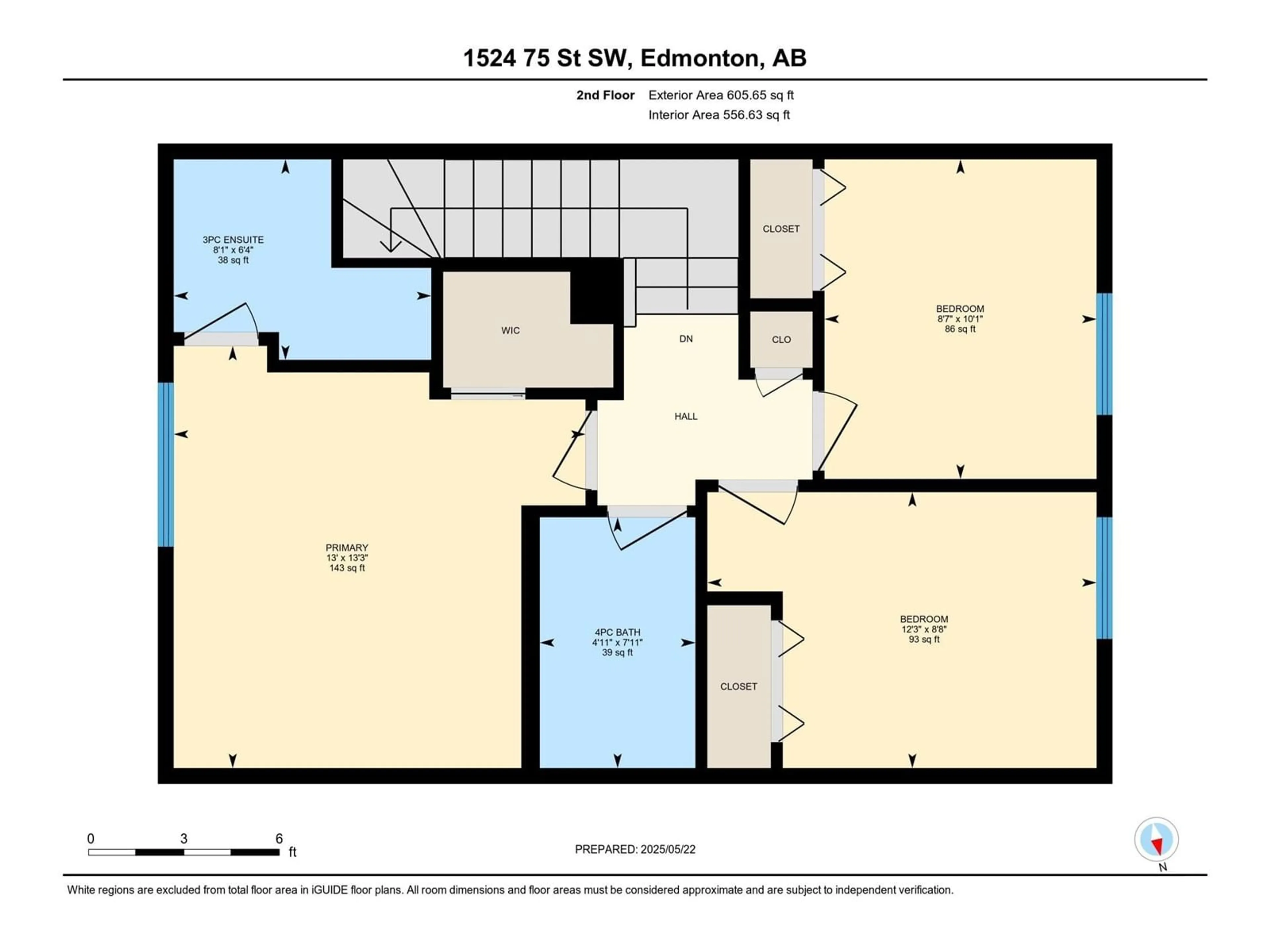 Floor plan for SW - 1524 75 ST, Edmonton Alberta T6X0E1