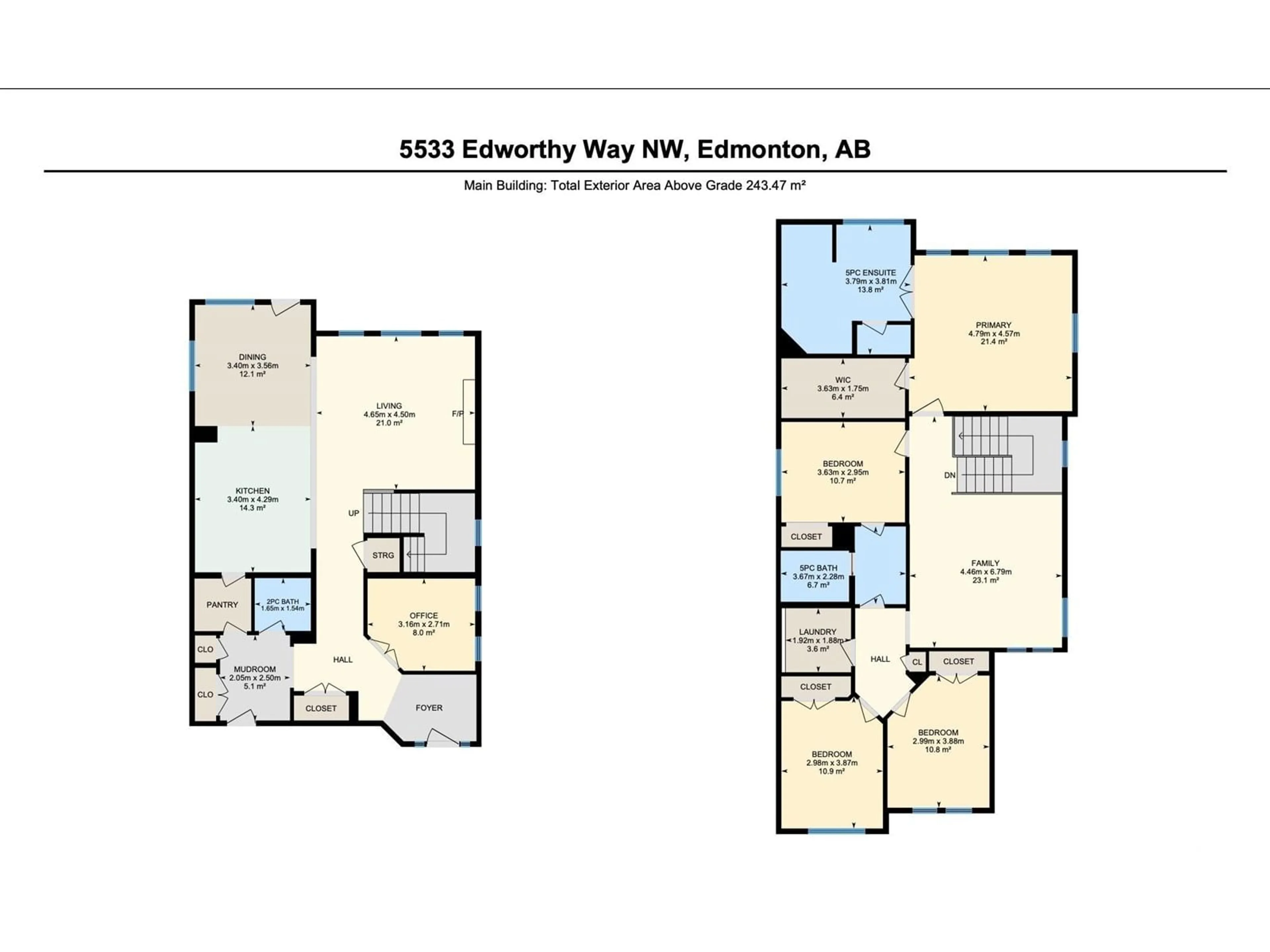 Floor plan for 5533 EDWORTHY WY, Edmonton Alberta T6M0N8