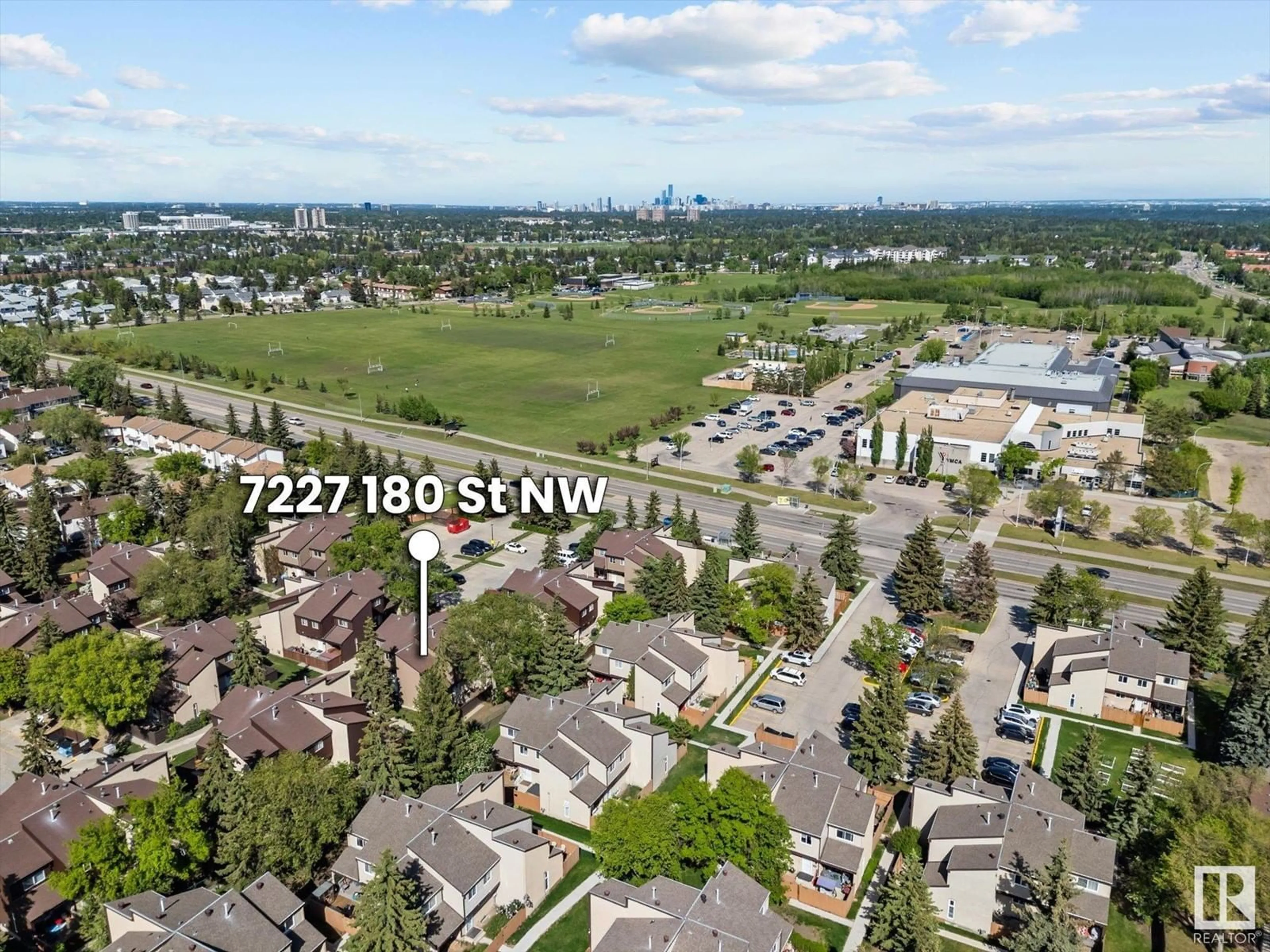 A pic from outside/outdoor area/front of a property/back of a property/a pic from drone, water/lake/river/ocean view for NW - 7227 180 ST, Edmonton Alberta T5T3G1