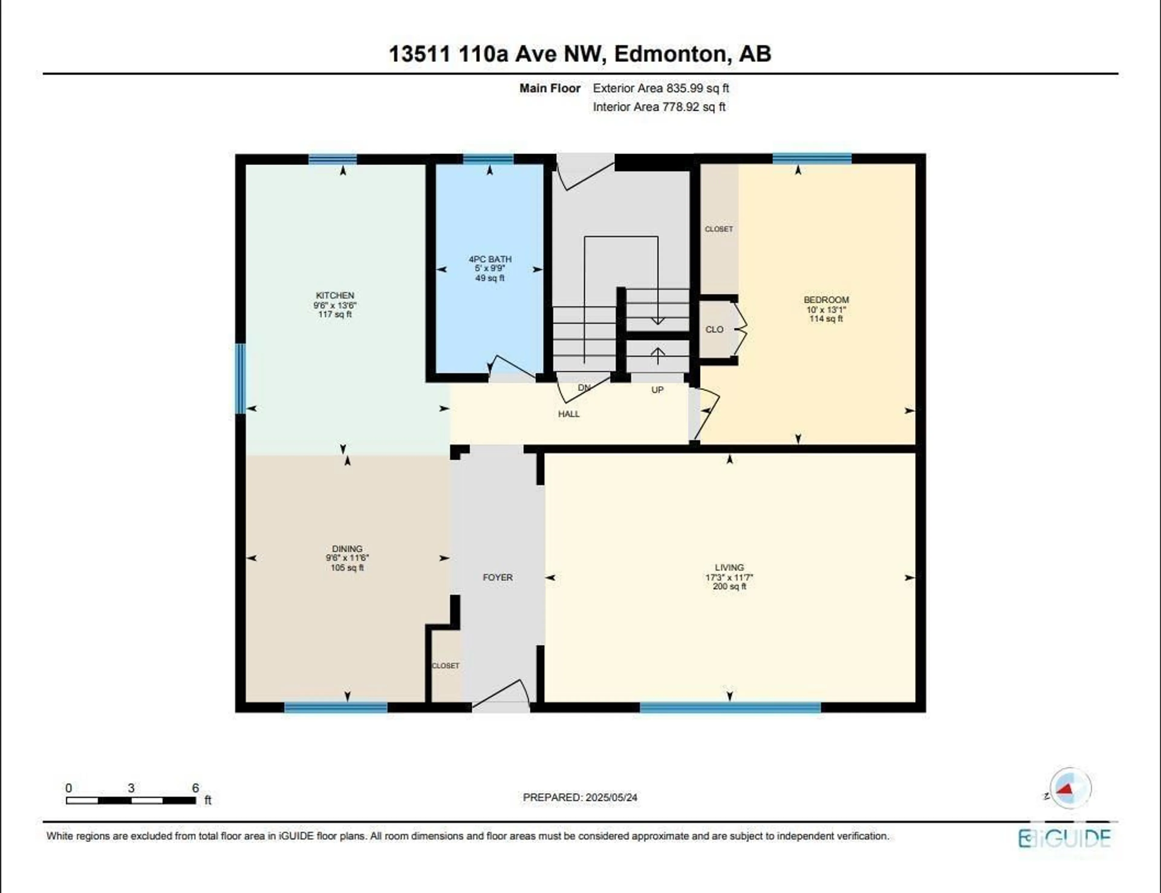Floor plan for 13511 110A AV, Edmonton Alberta T5M2M8