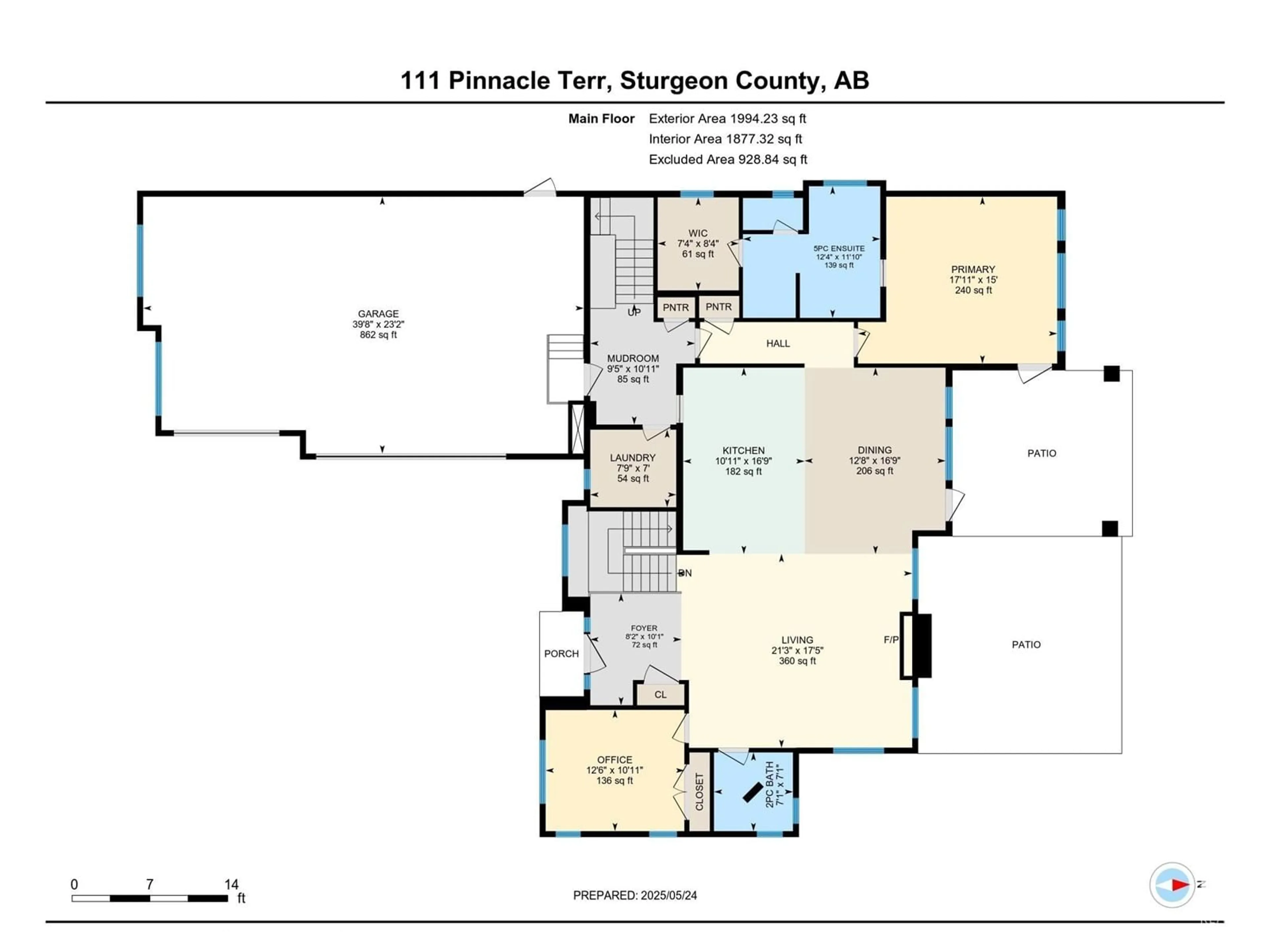 Floor plan for 111 PNNACLE TC, Rural Sturgeon County Alberta T8T0B5