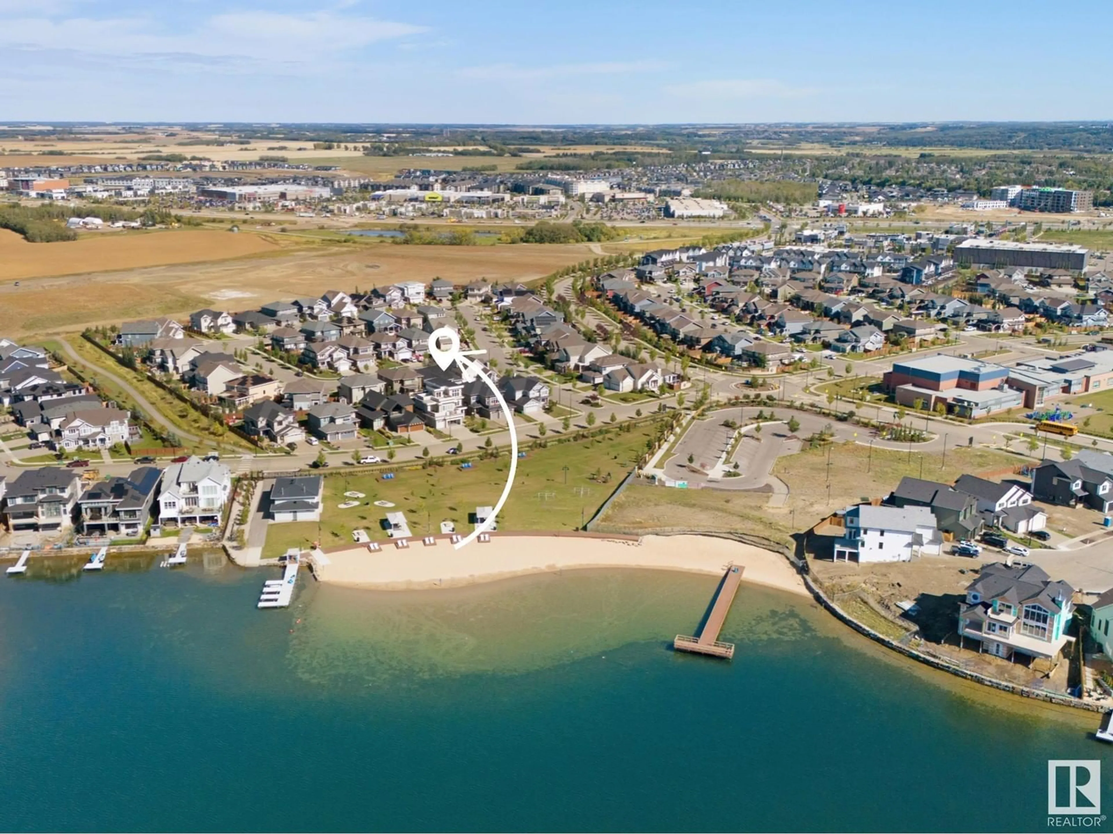 A pic from outside/outdoor area/front of a property/back of a property/a pic from drone, water/lake/river/ocean view for 11 JUBILATION DR, St. Albert Alberta T8N7S3