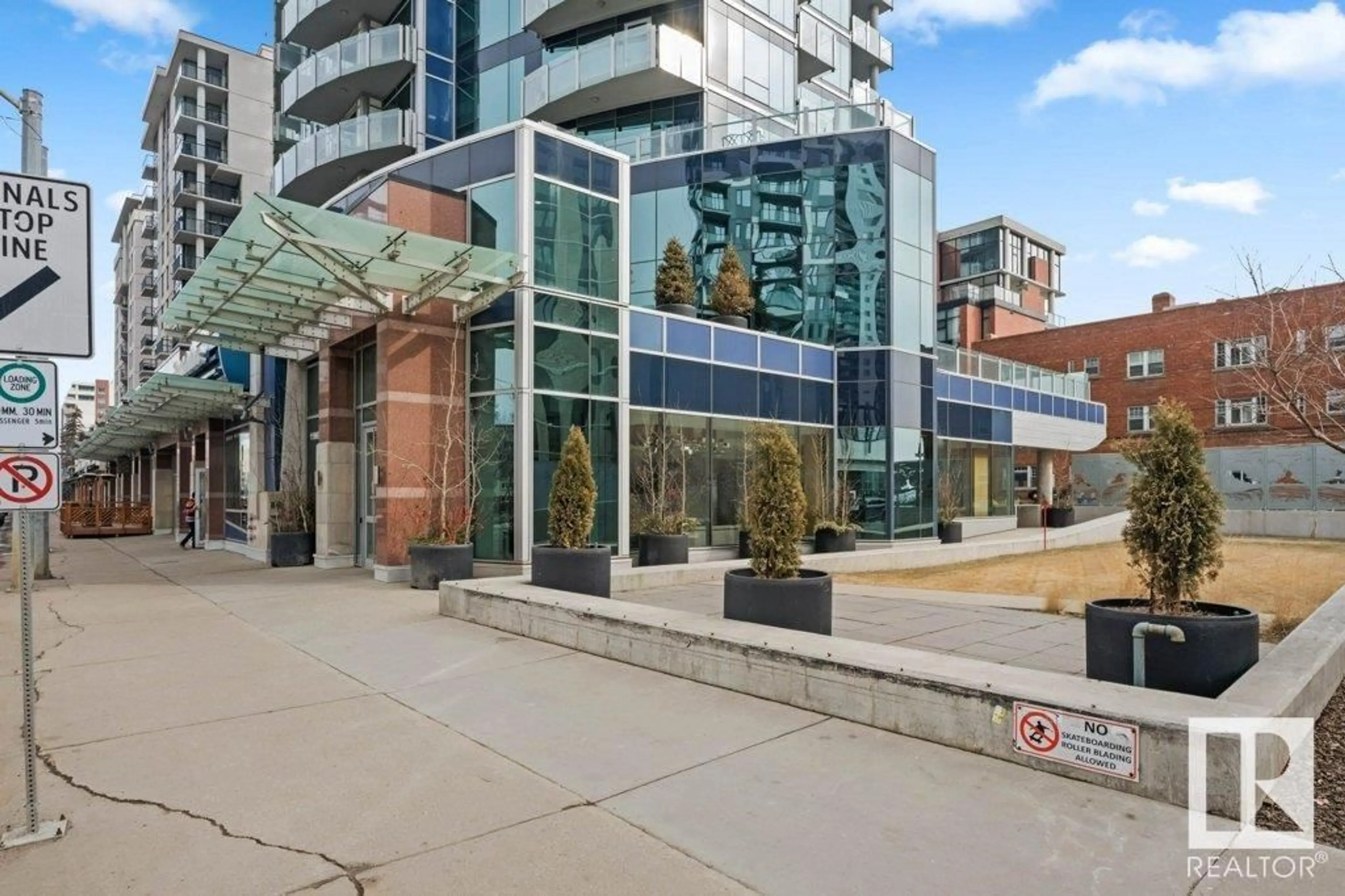 Patio, building for #1102 - 11969 JASPER AV, Edmonton Alberta T5K0P1