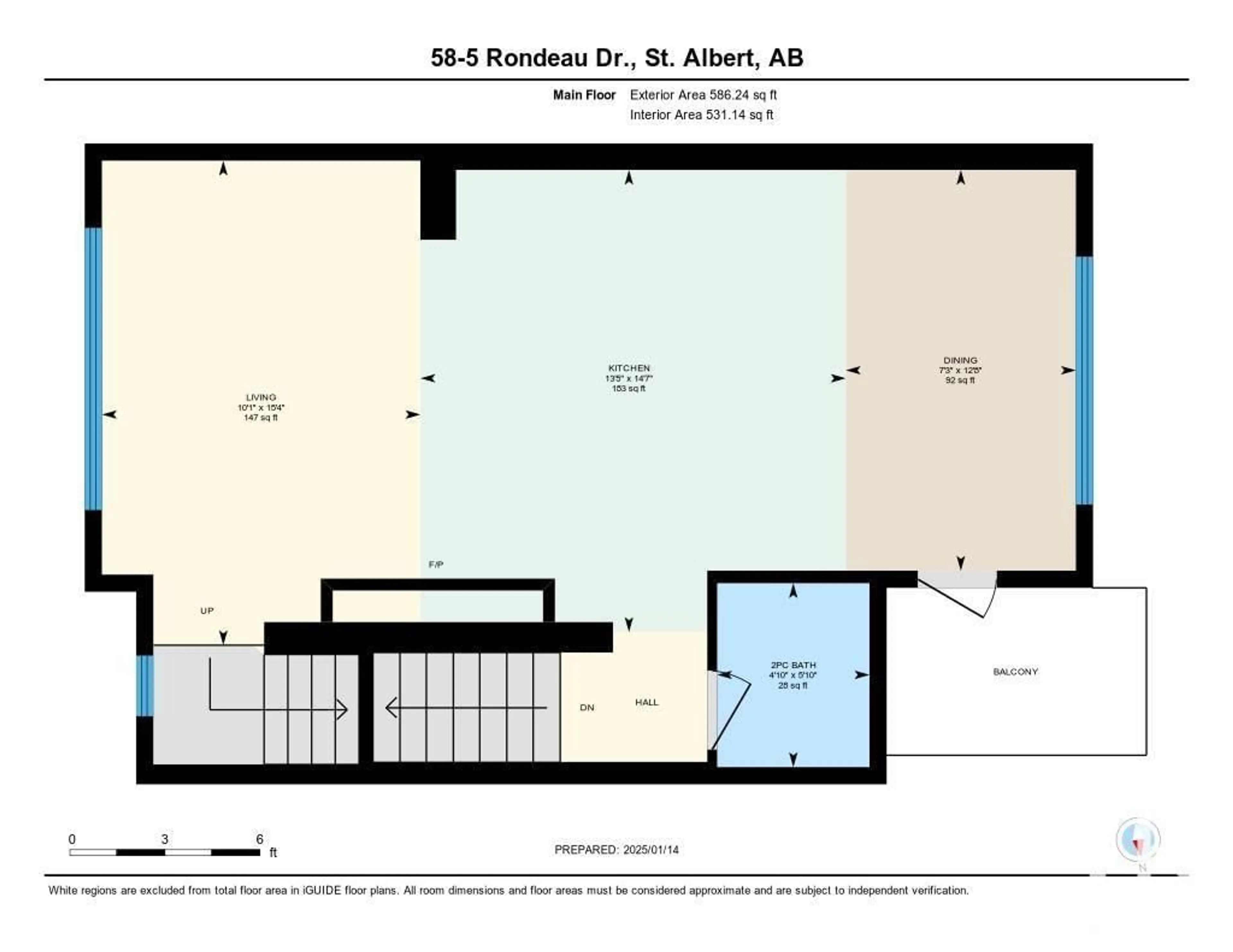 Floor plan for 5 - 58 RONDEAU DR, St. Albert Alberta T8N7X8