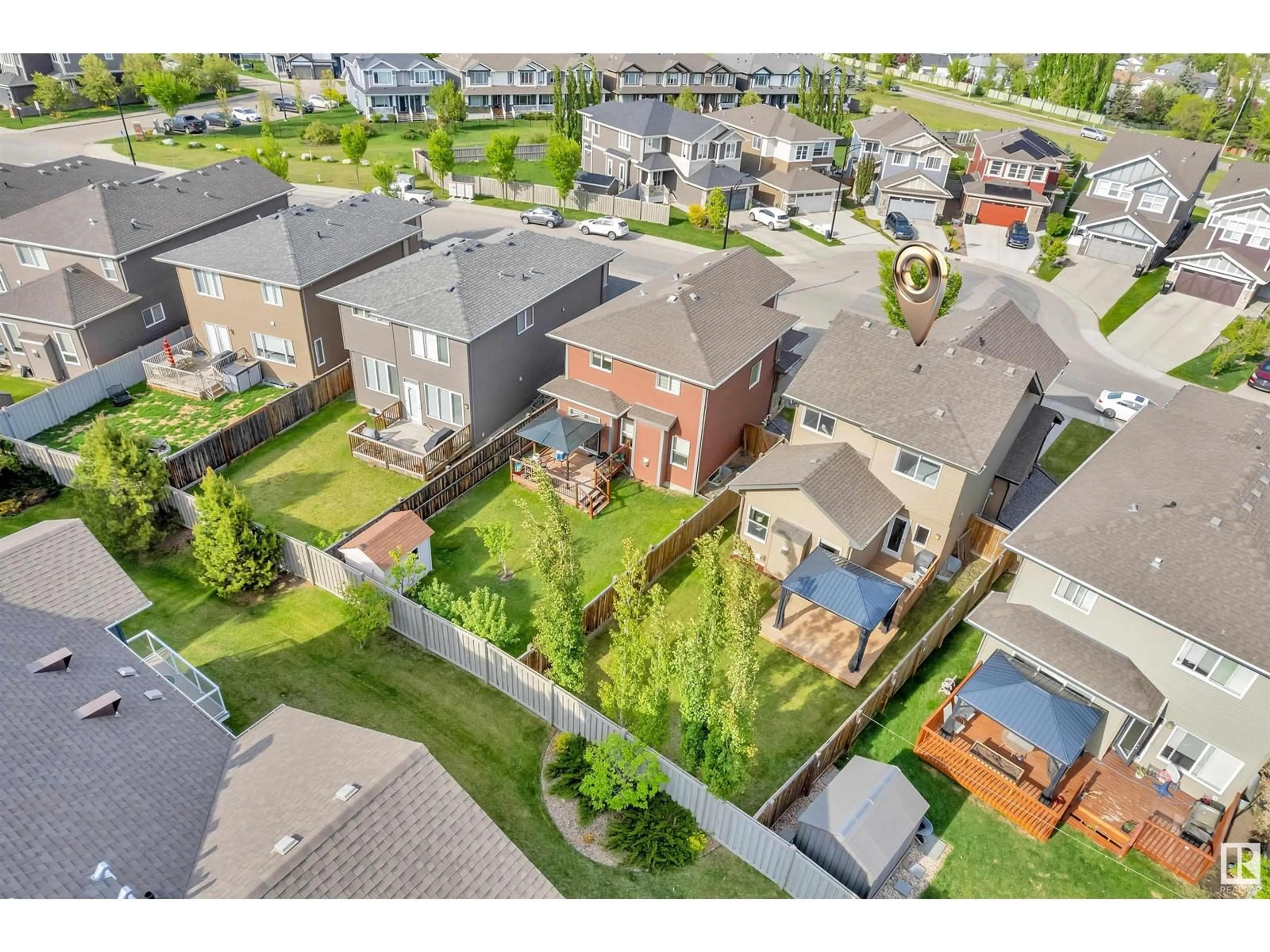 A pic from outside/outdoor area/front of a property/back of a property/a pic from drone, street for 8108 217 ST, Edmonton Alberta T5T4S1