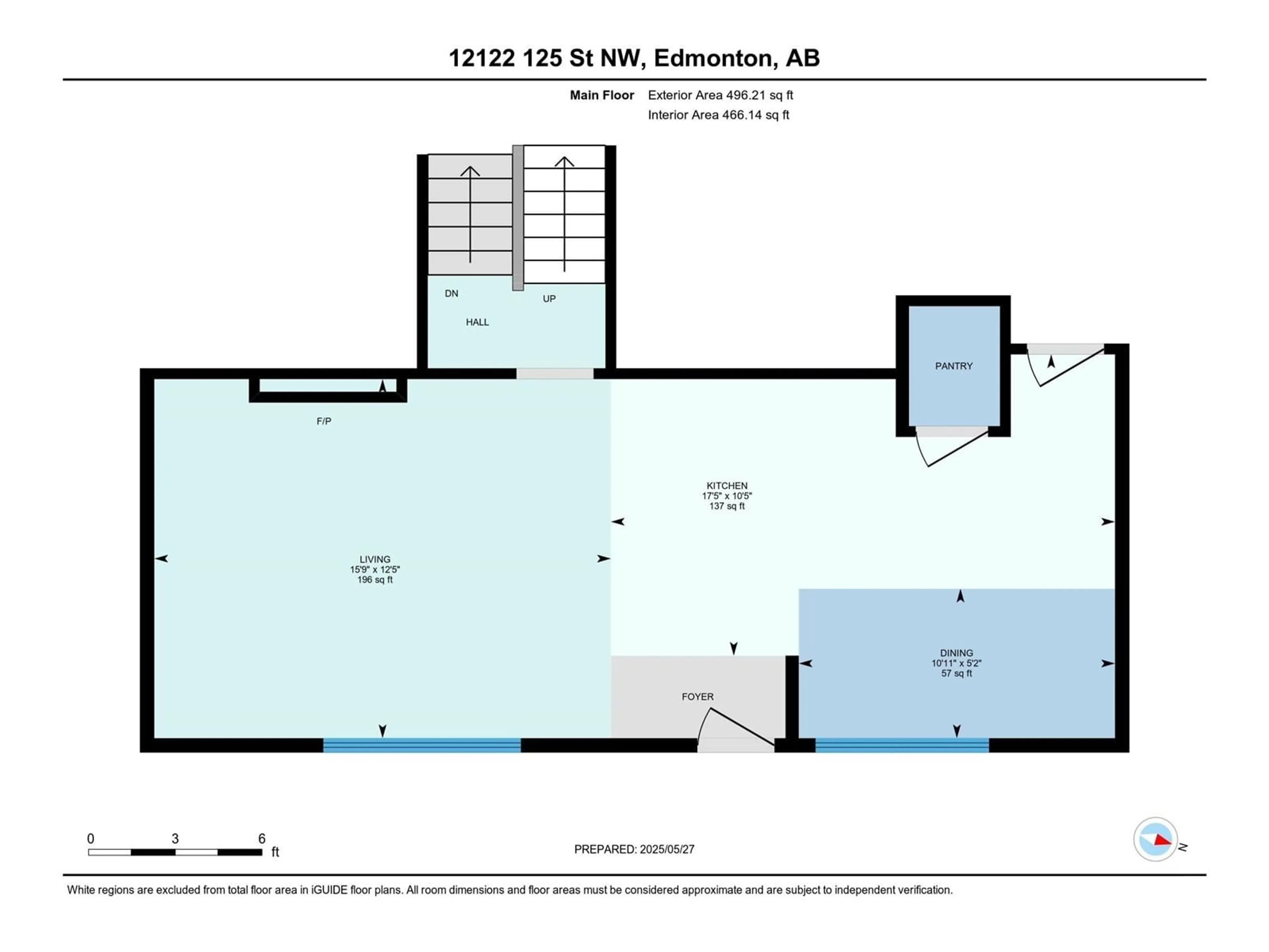 Floor plan for 12122 125 ST NW, Edmonton Alberta T5L0S6