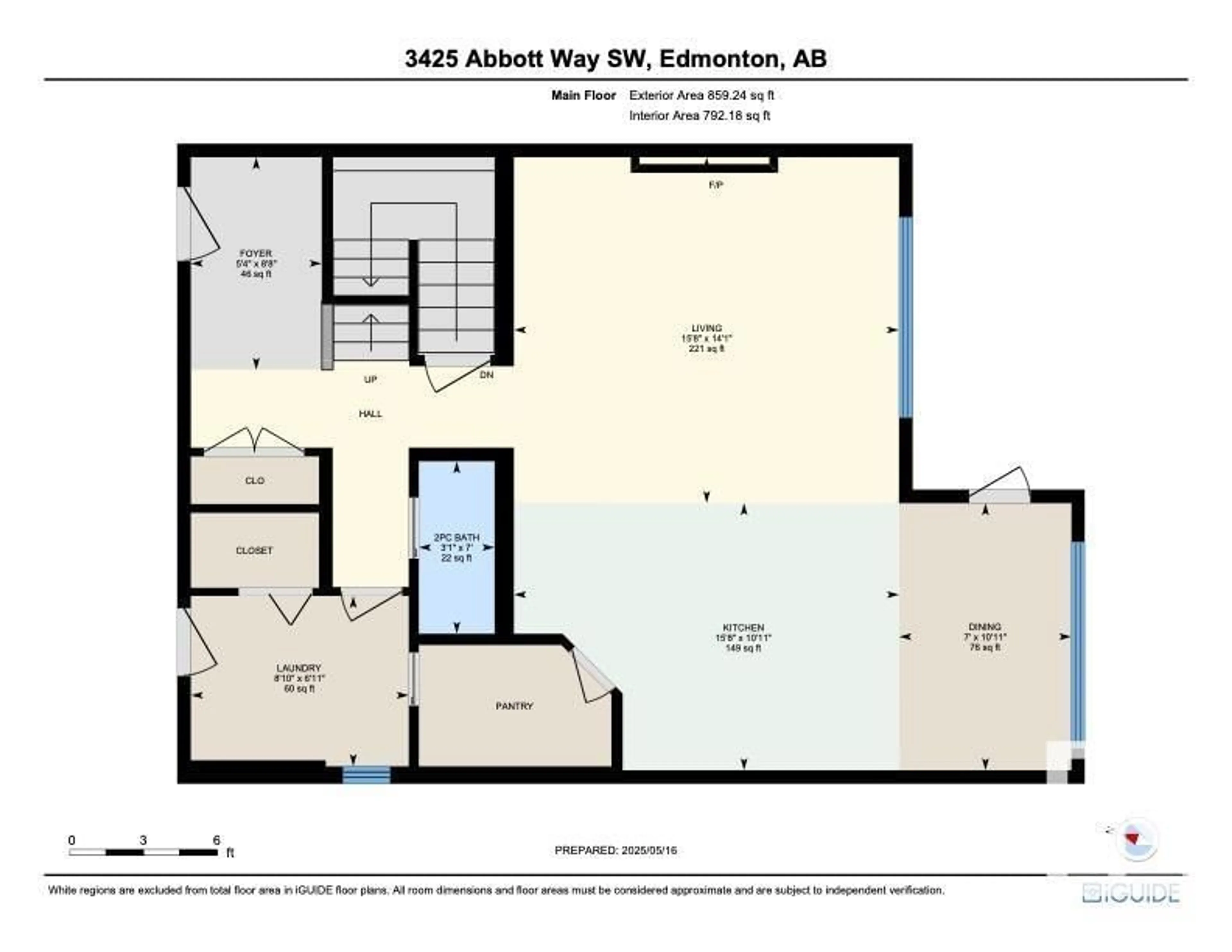 Floor plan for 3425 ABBOTT WY, Edmonton Alberta T6W2M3
