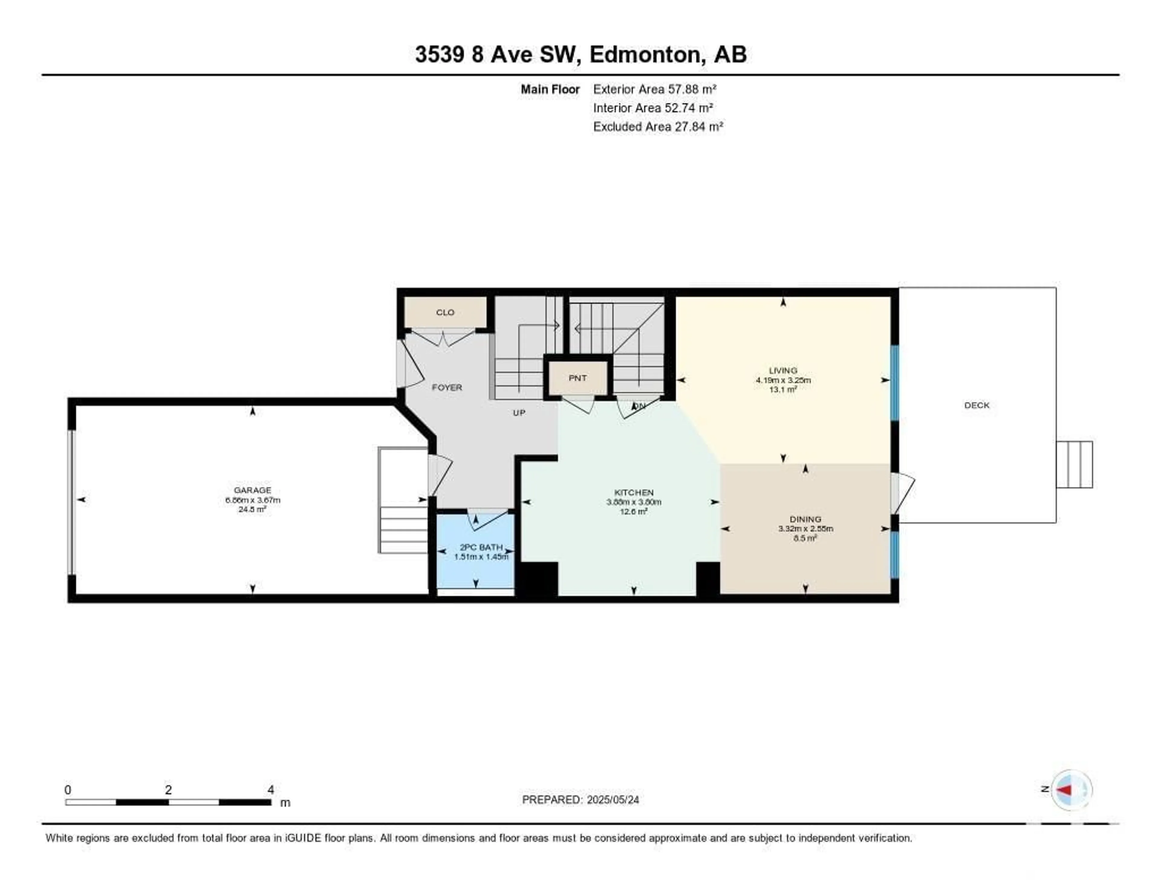 Floor plan for 3539 8 AV, Edmonton Alberta T6X2G6