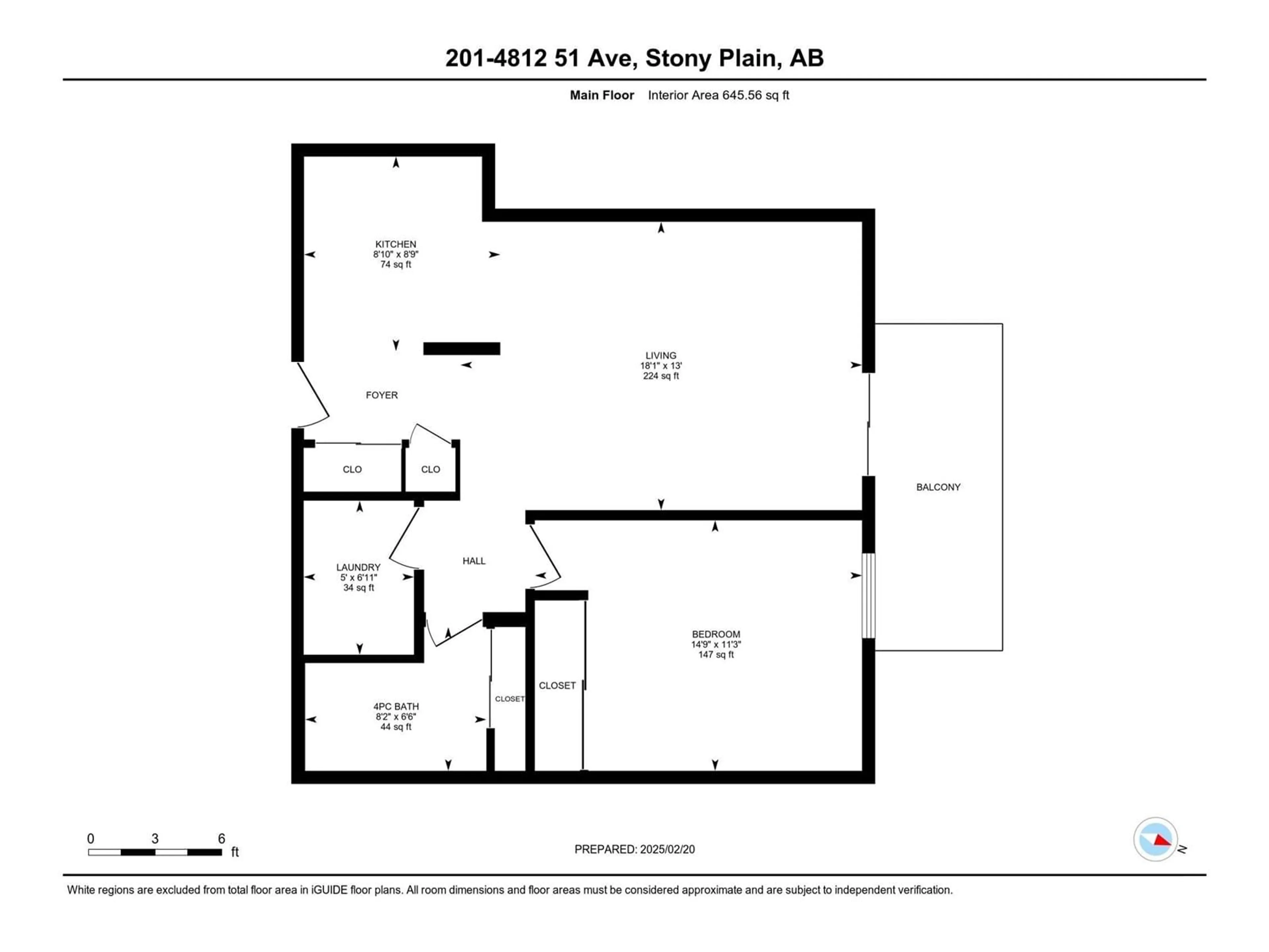 Floor plan for 106 - 4812 51 AV, Stony Plain Alberta T7Z1P7