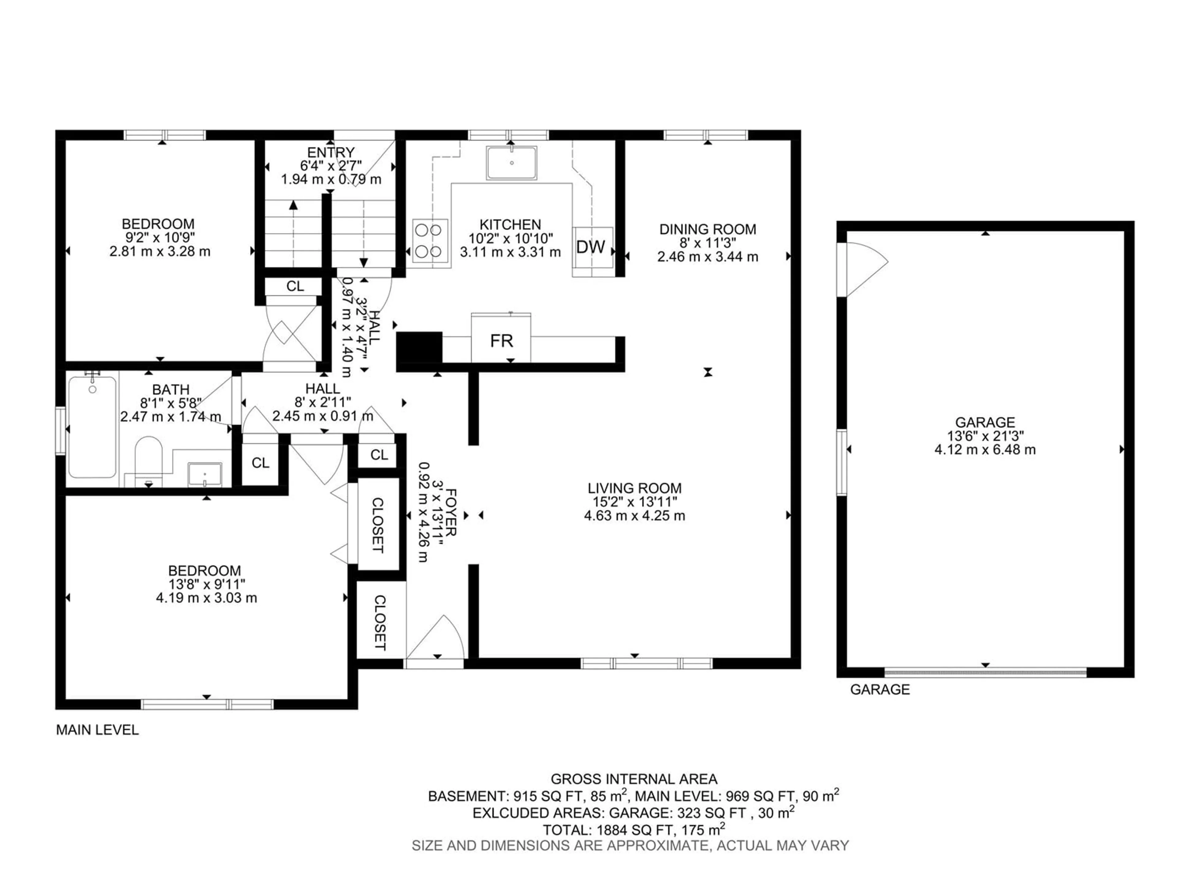 Floor plan for 14406 110A AV, Edmonton Alberta T5N1J8