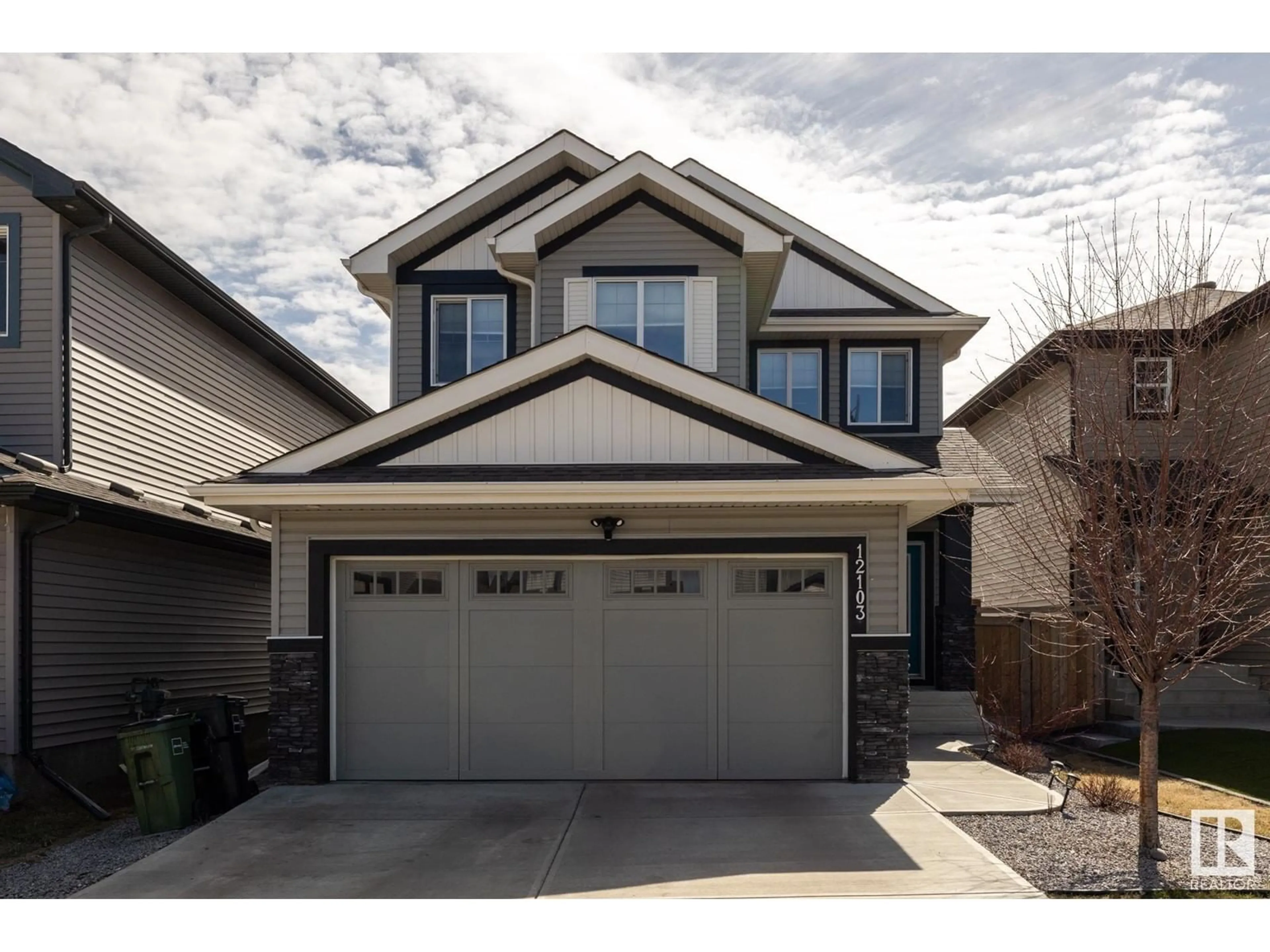 Home with vinyl exterior material, street for 12103 177 AV, Edmonton Alberta T5X0K9