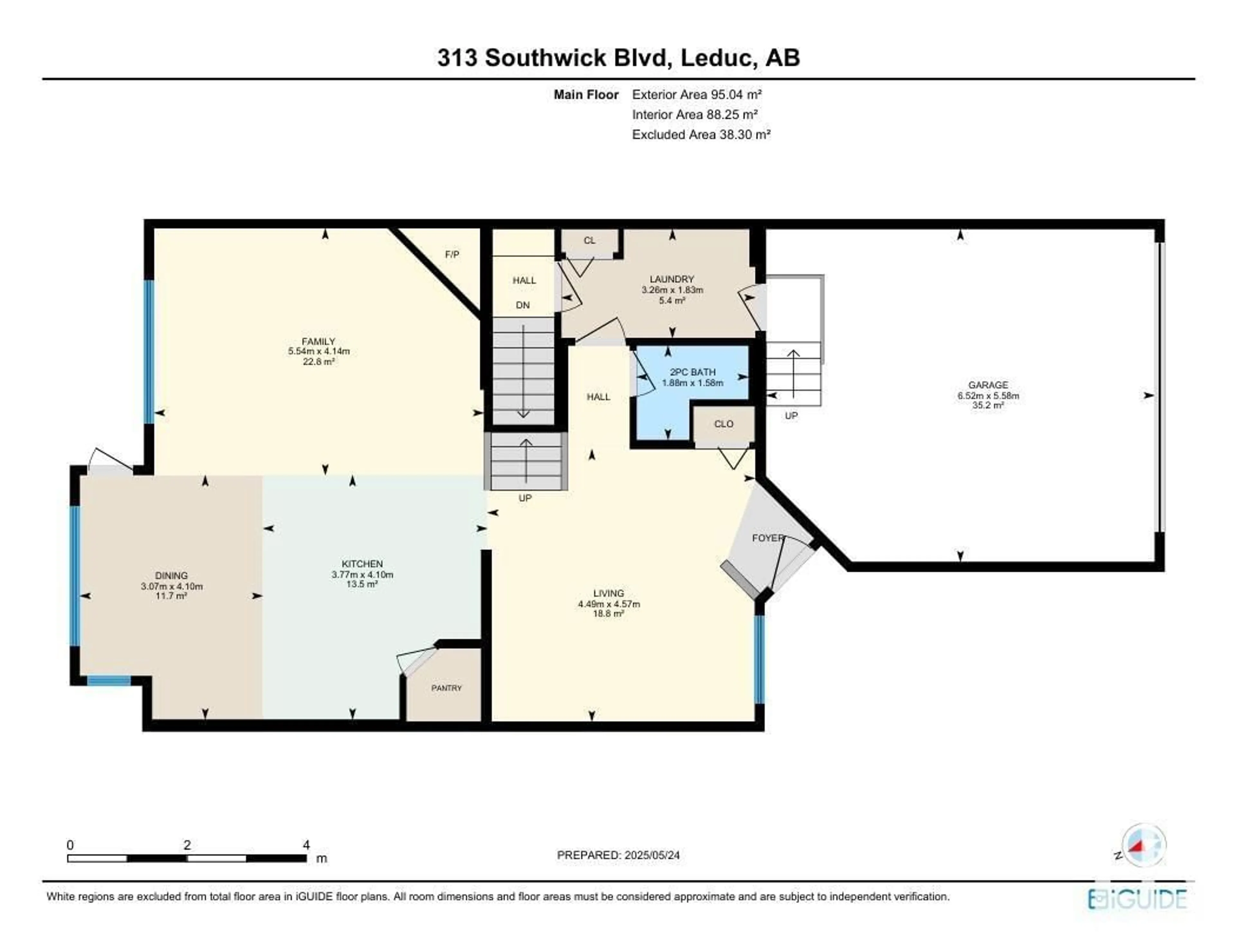 Floor plan for 313 SOUTHWICK BV, Leduc Alberta T9E0E8