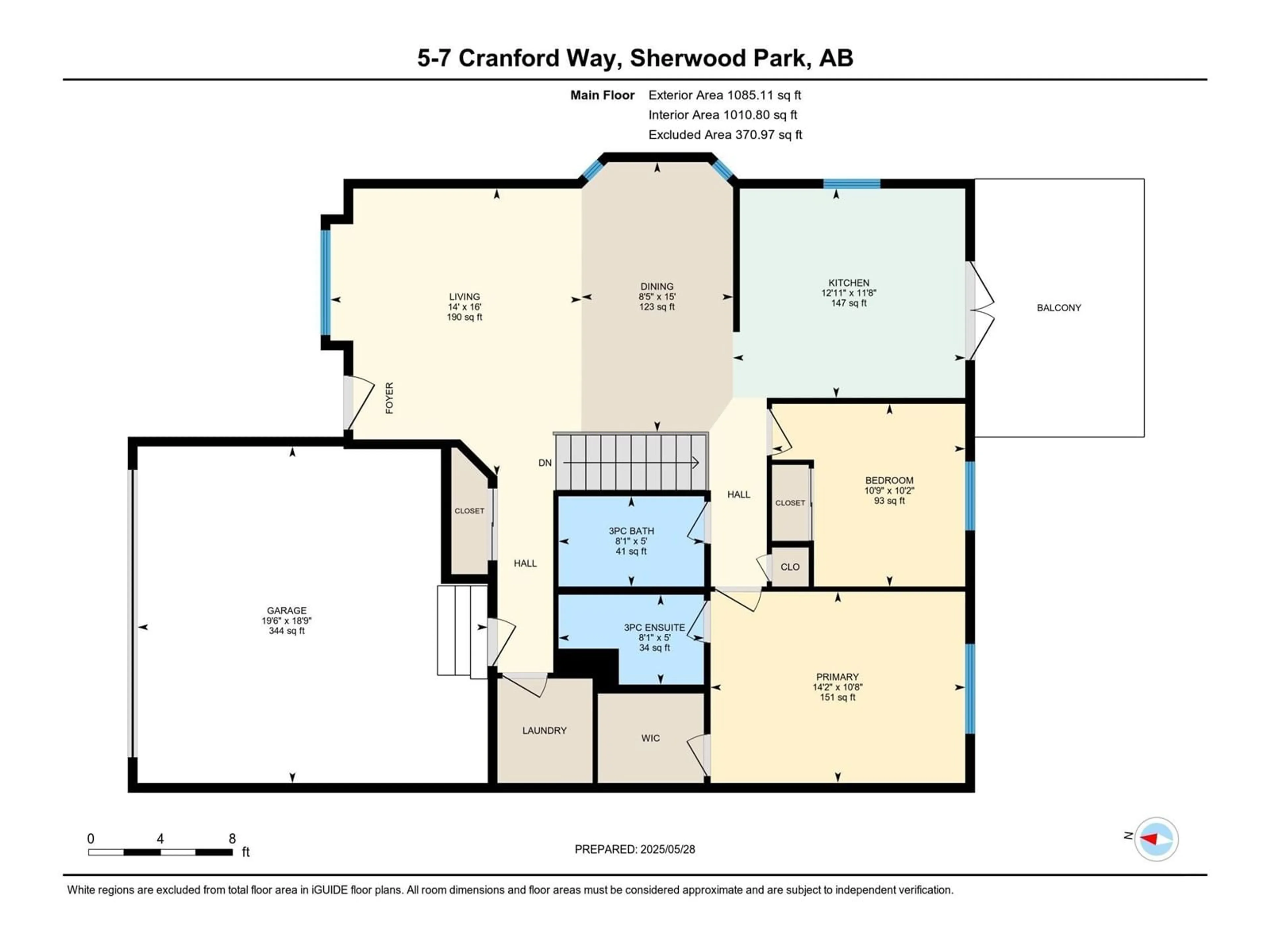 Floor plan for 7 - 5 CRANFORD WY, Sherwood Park Alberta T8A5W5