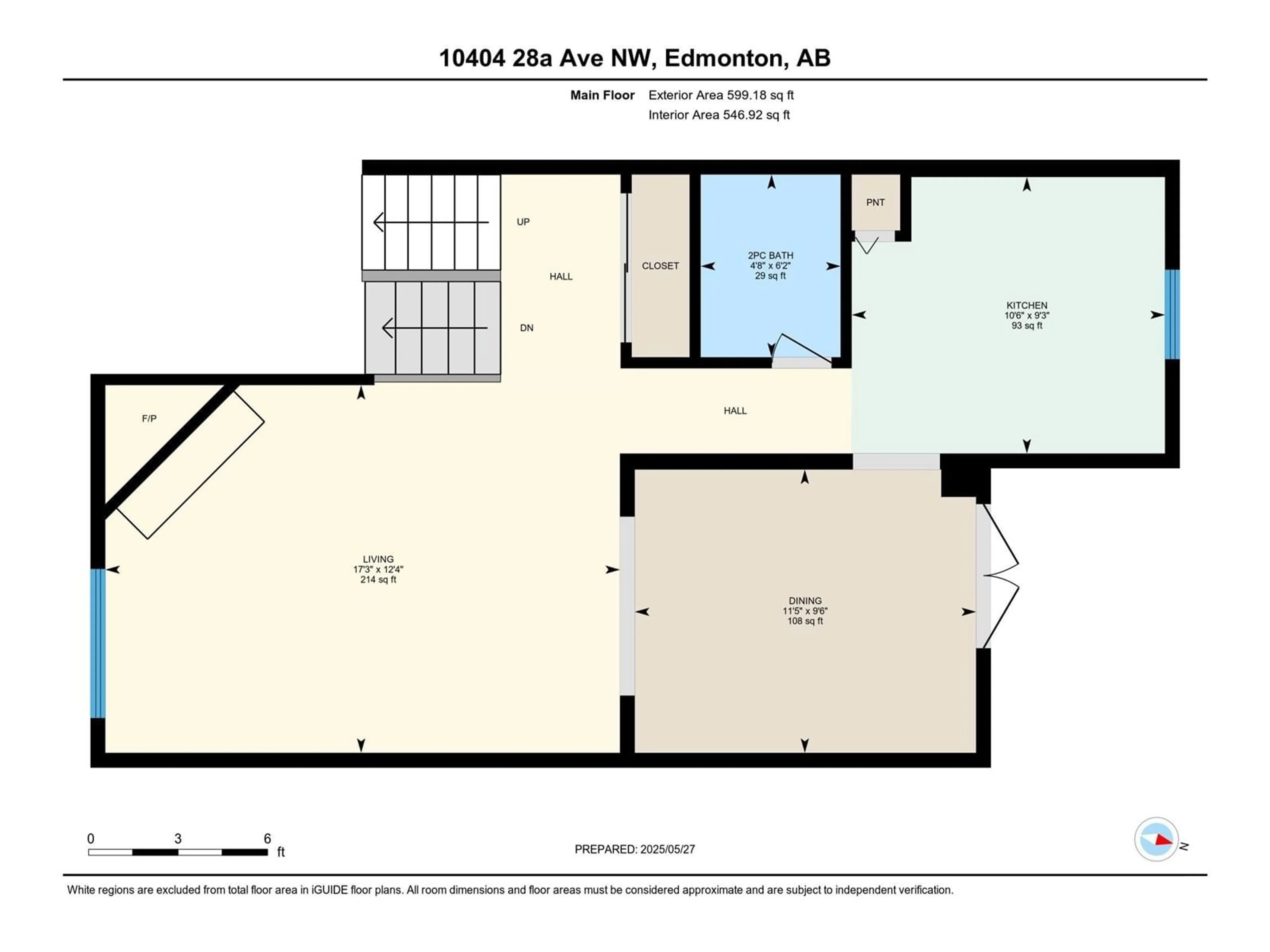 Floor plan for NW - 10104A 28A AV, Edmonton Alberta T6J4J6