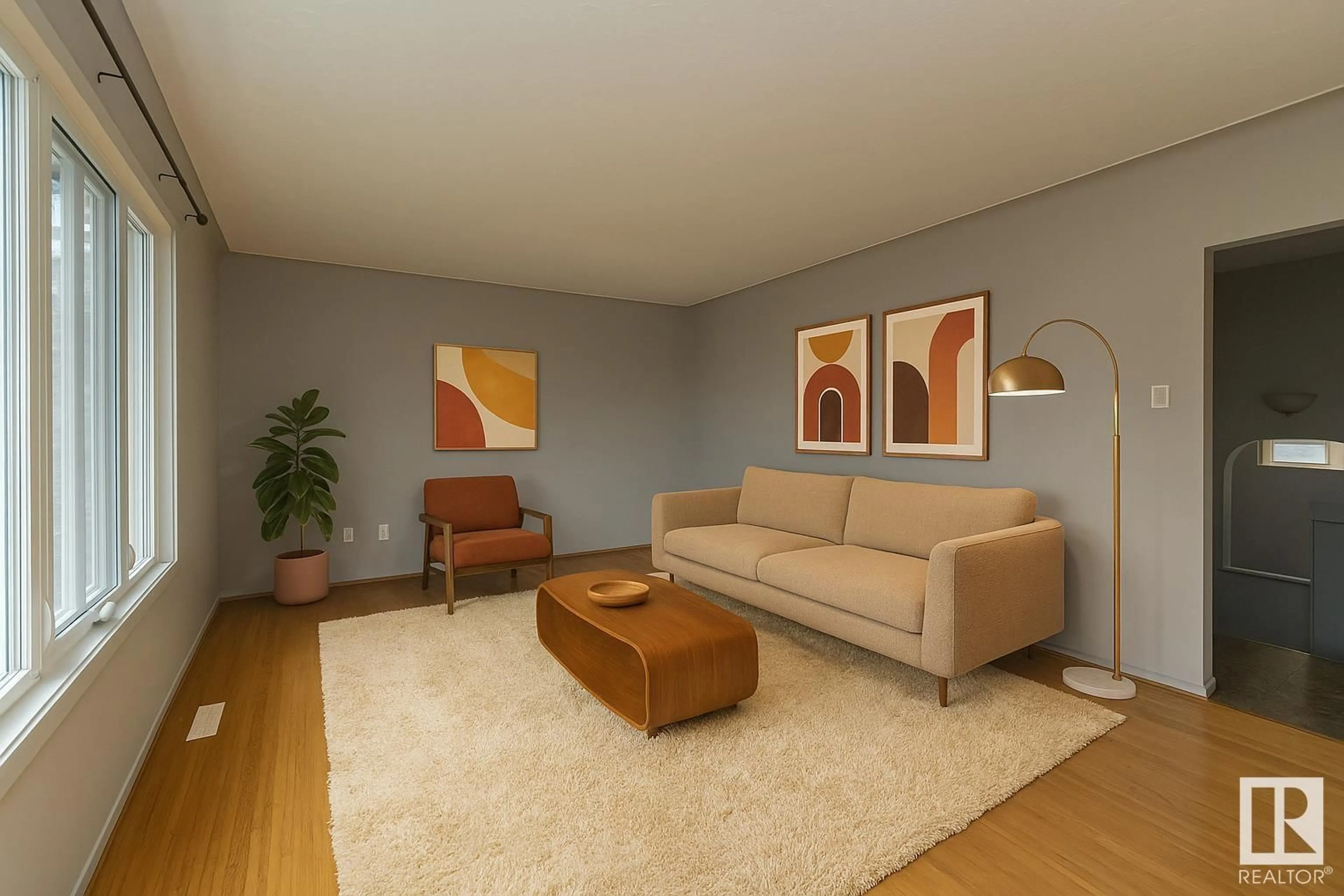 Living room with furniture, unknown for 9764 63 AV, Edmonton Alberta T6E0G6