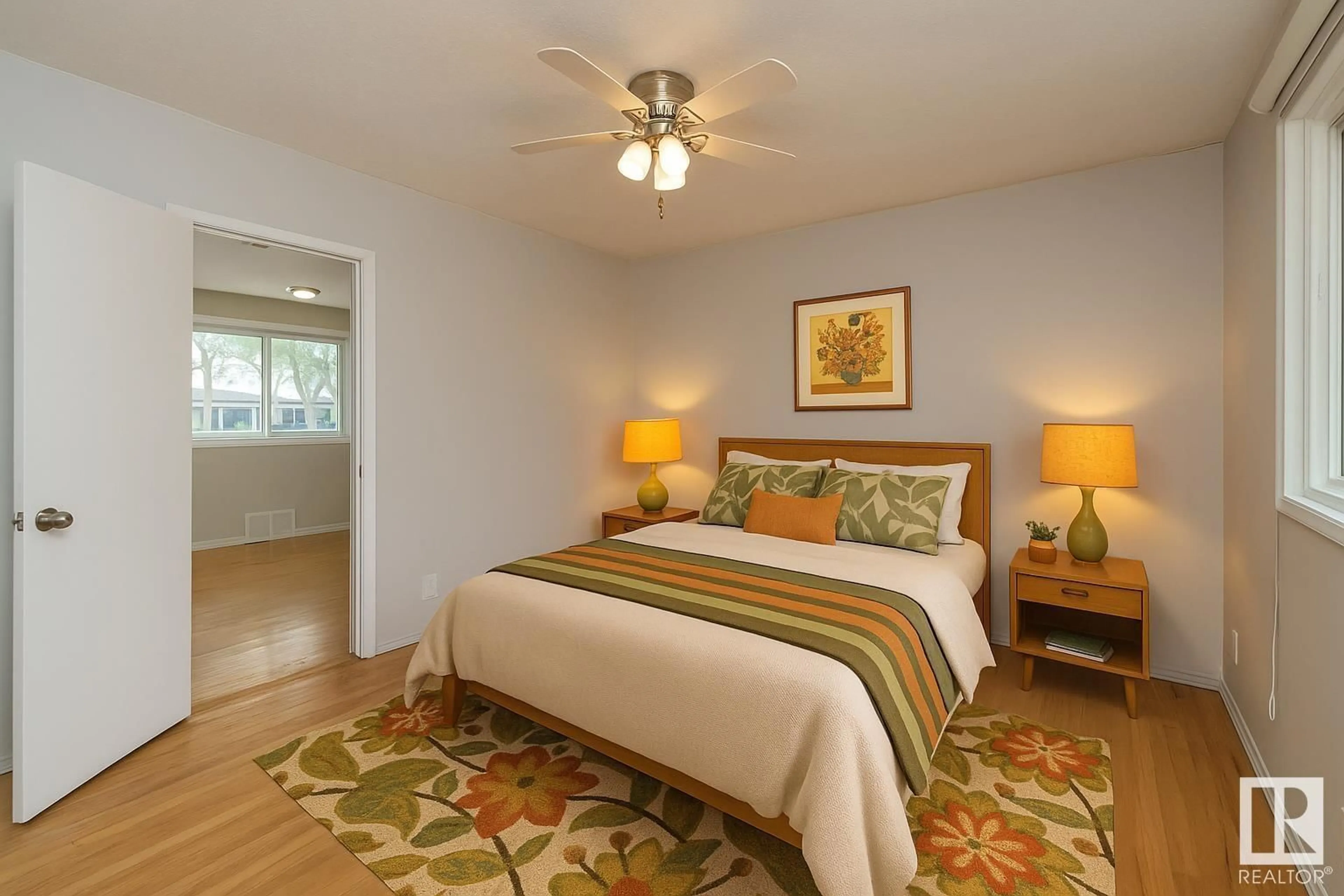 Bedroom with bed, unknown for 9764 63 AV, Edmonton Alberta T6E0G6