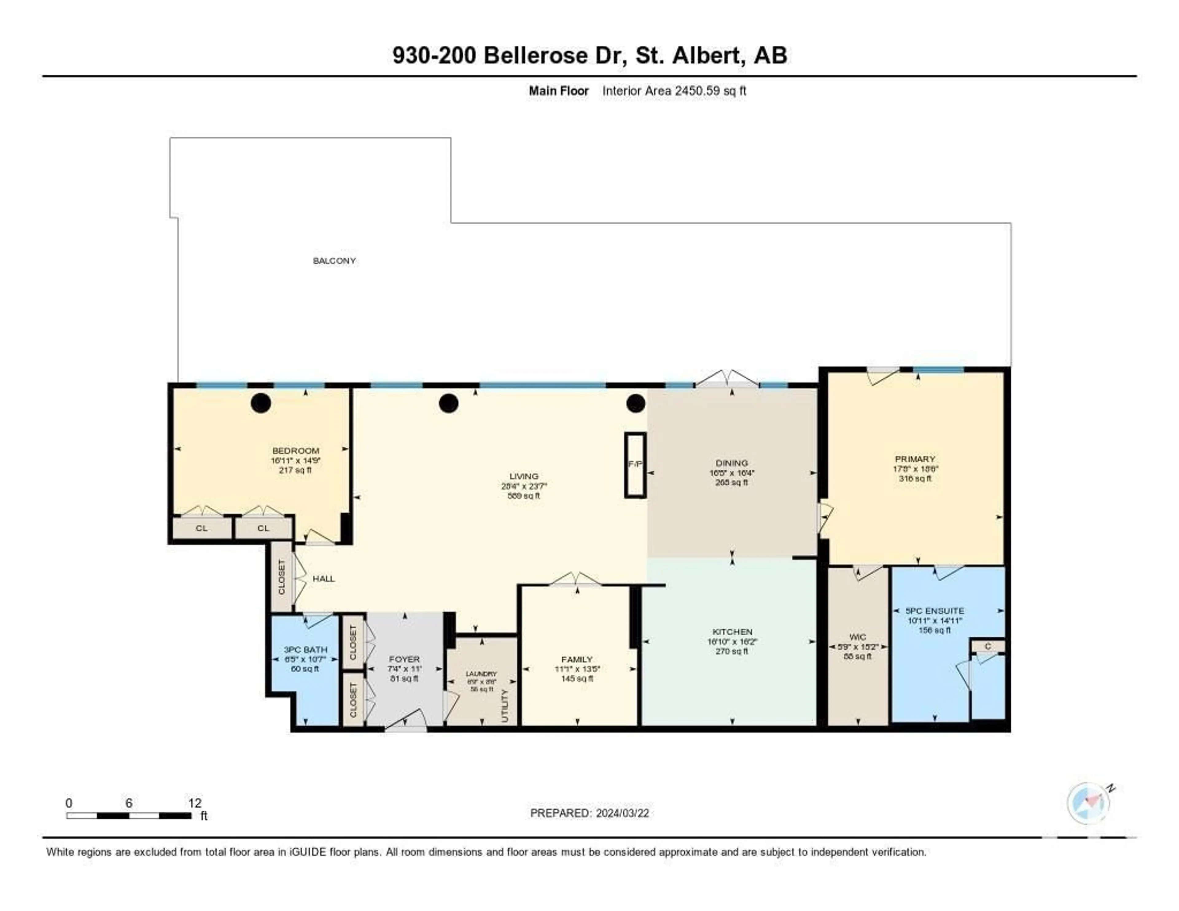 Floor plan for 200 - 930 BELLEROSE DR, St. Albert Alberta T8N7P7