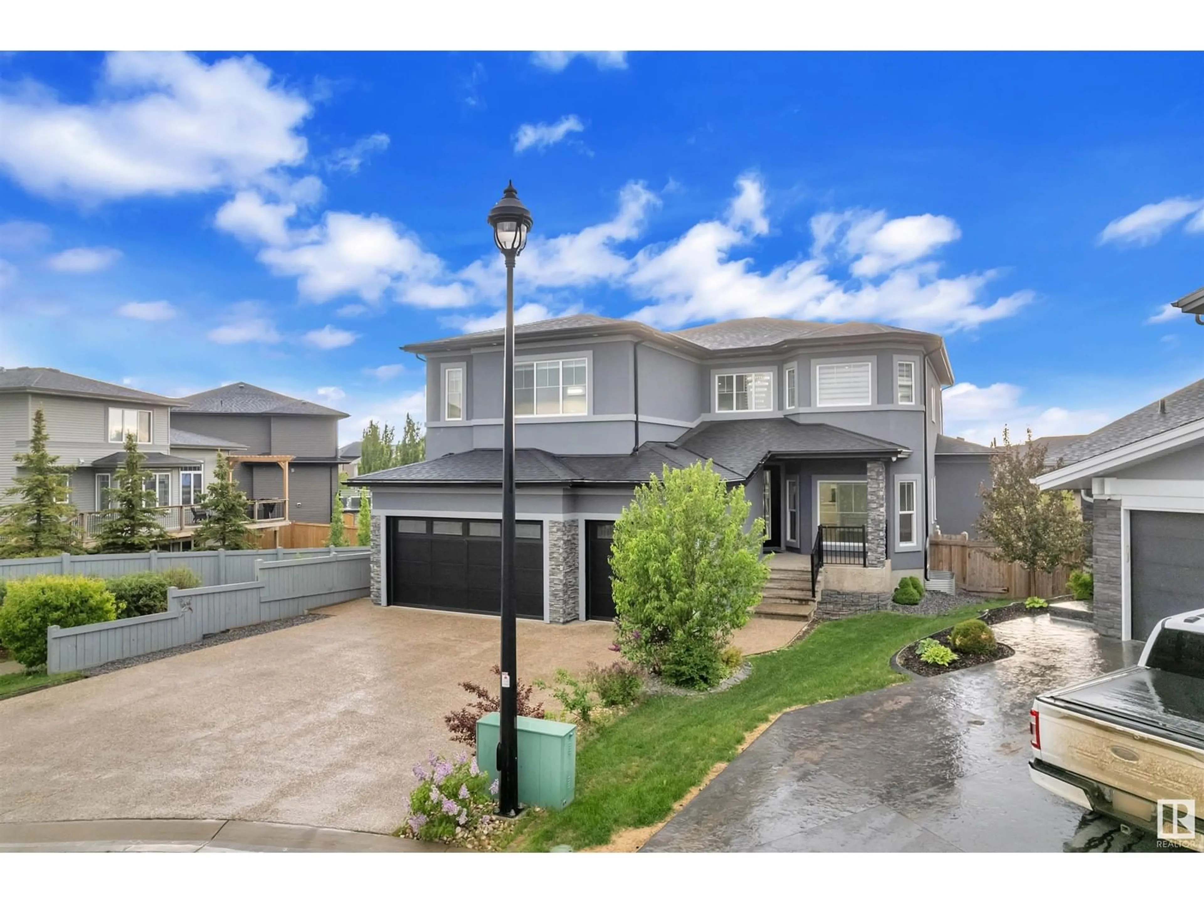 A pic from outside/outdoor area/front of a property/back of a property/a pic from drone, street for 4408 39 ST, Beaumont Alberta T4X2B7