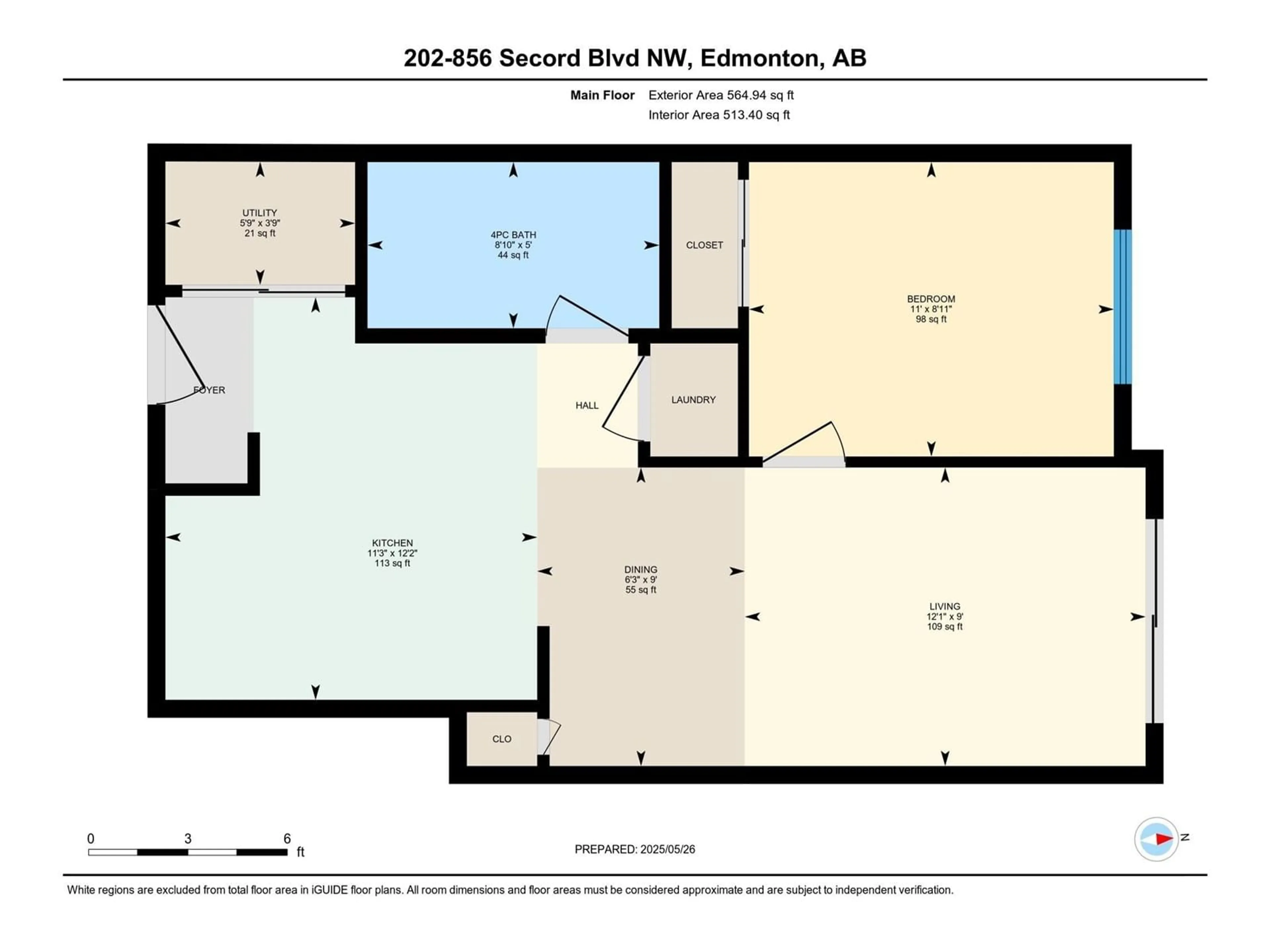 Floor plan for 202 - 856 SECORD BV, Edmonton Alberta T5T7R9