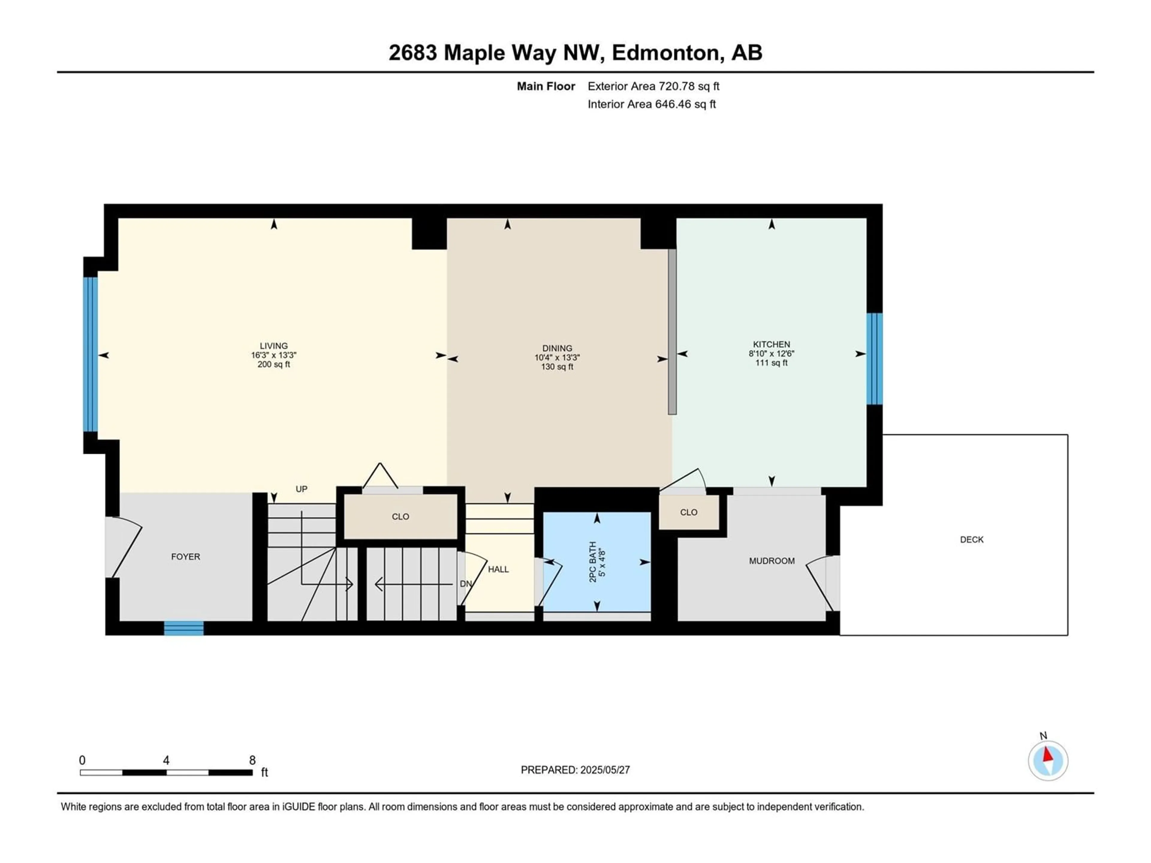 Floor plan for 2683 MAPLE WY, Edmonton Alberta T6T2C8
