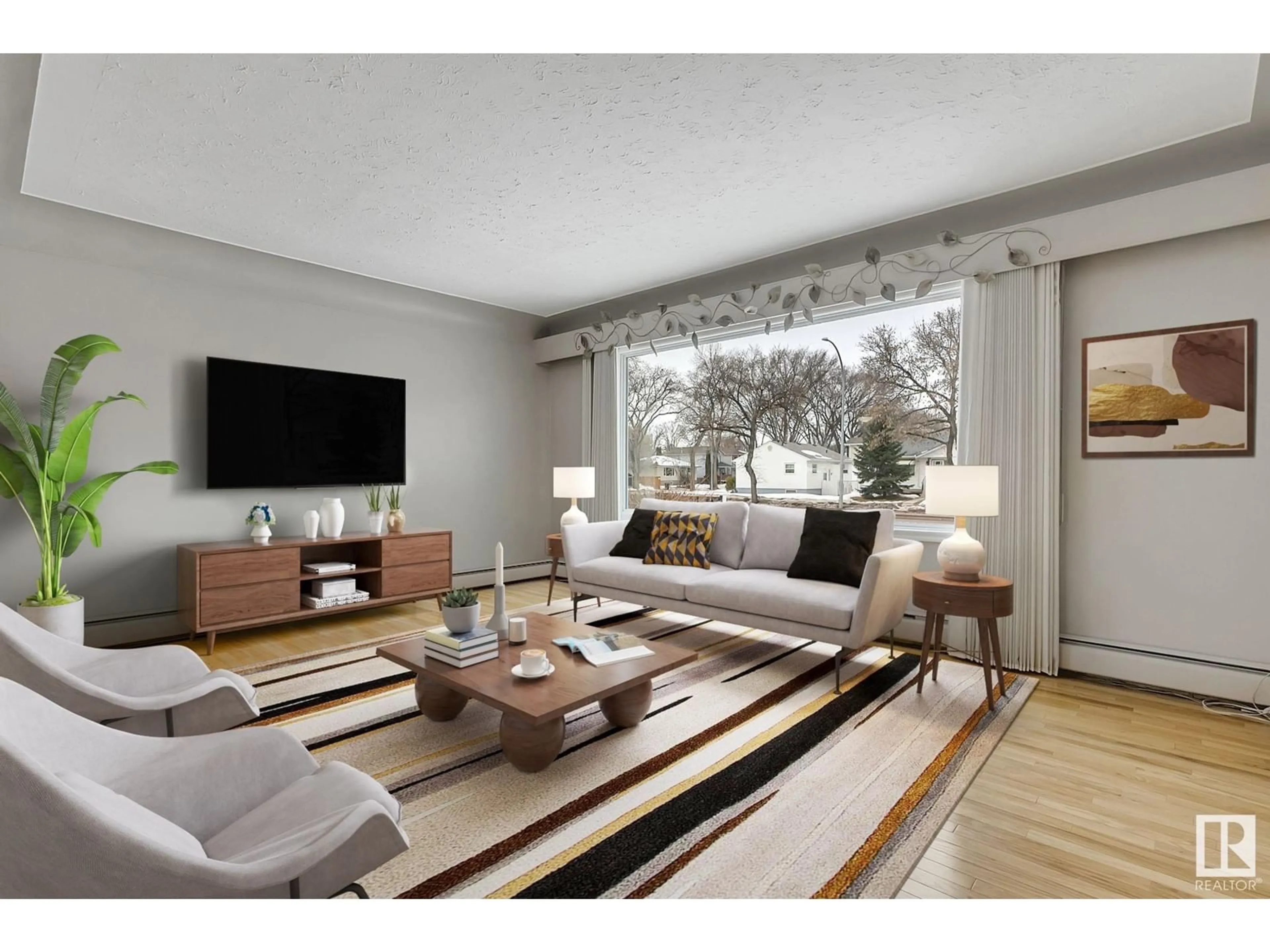 Living room with furniture, unknown for 5121 118 AV, Edmonton Alberta T5W1C1