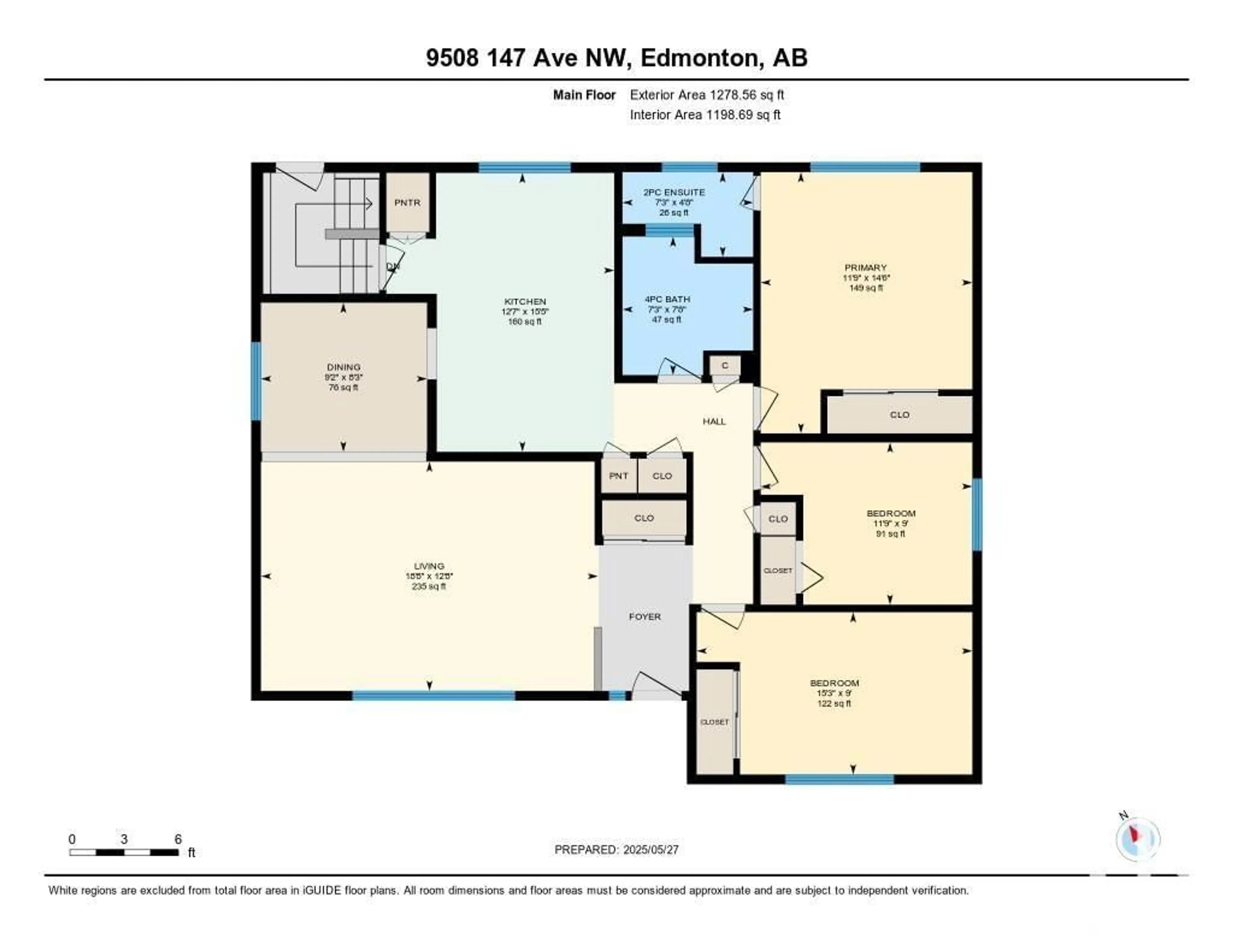 Floor plan for 9508 147 AV, Edmonton Alberta T5E2K6