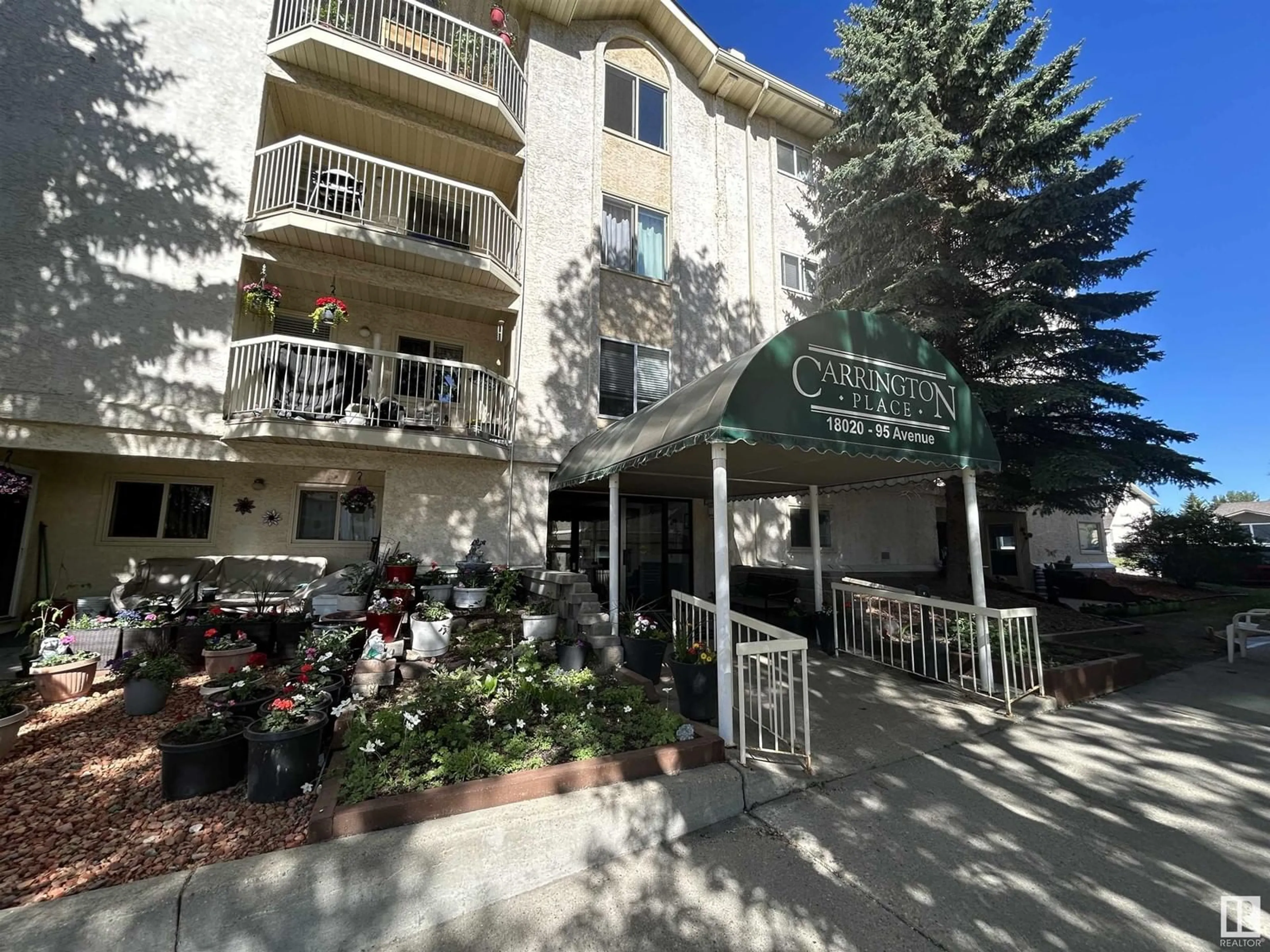 Patio, mountain view for #104 - 18020 95 AV, Edmonton Alberta T5T6B2