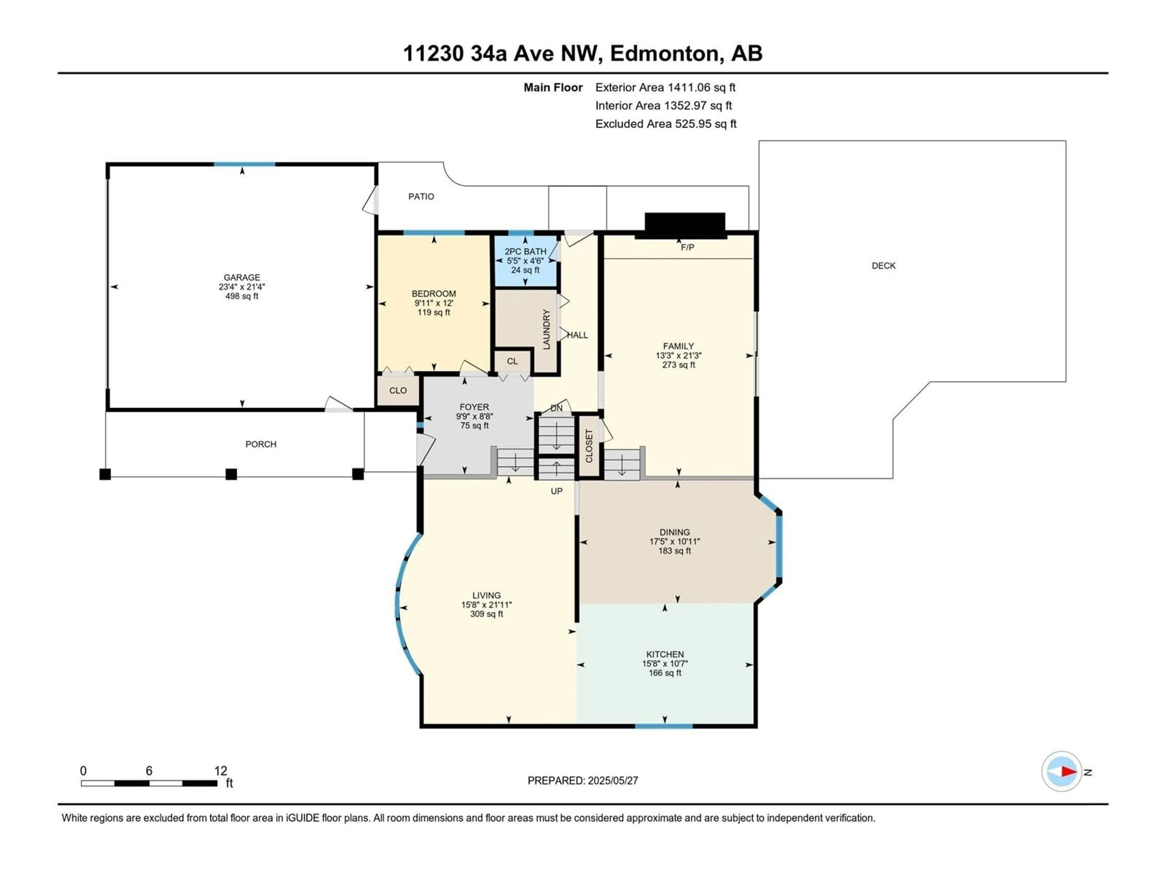 Floor plan for NW - 11230 34A AV, Edmonton Alberta T6J3M5