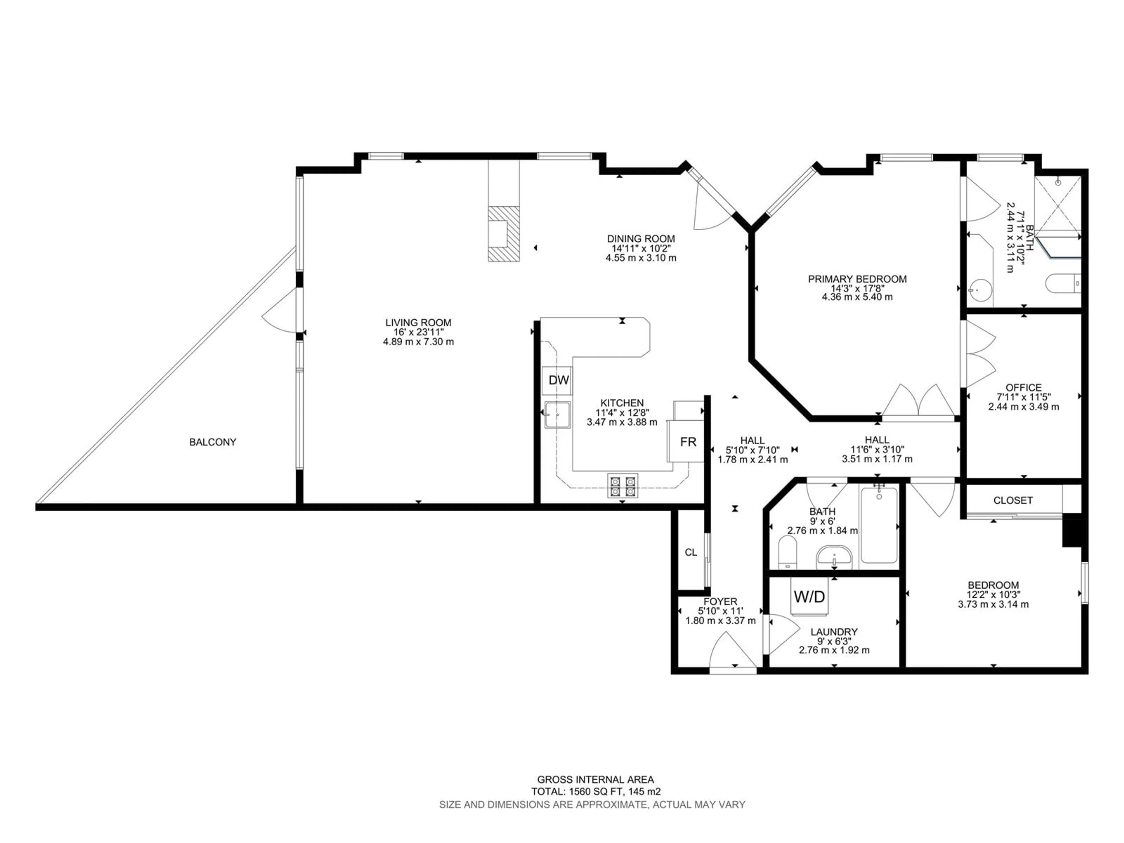 Floor plan for #801 - 9708 110 ST, Edmonton Alberta T5K2W3