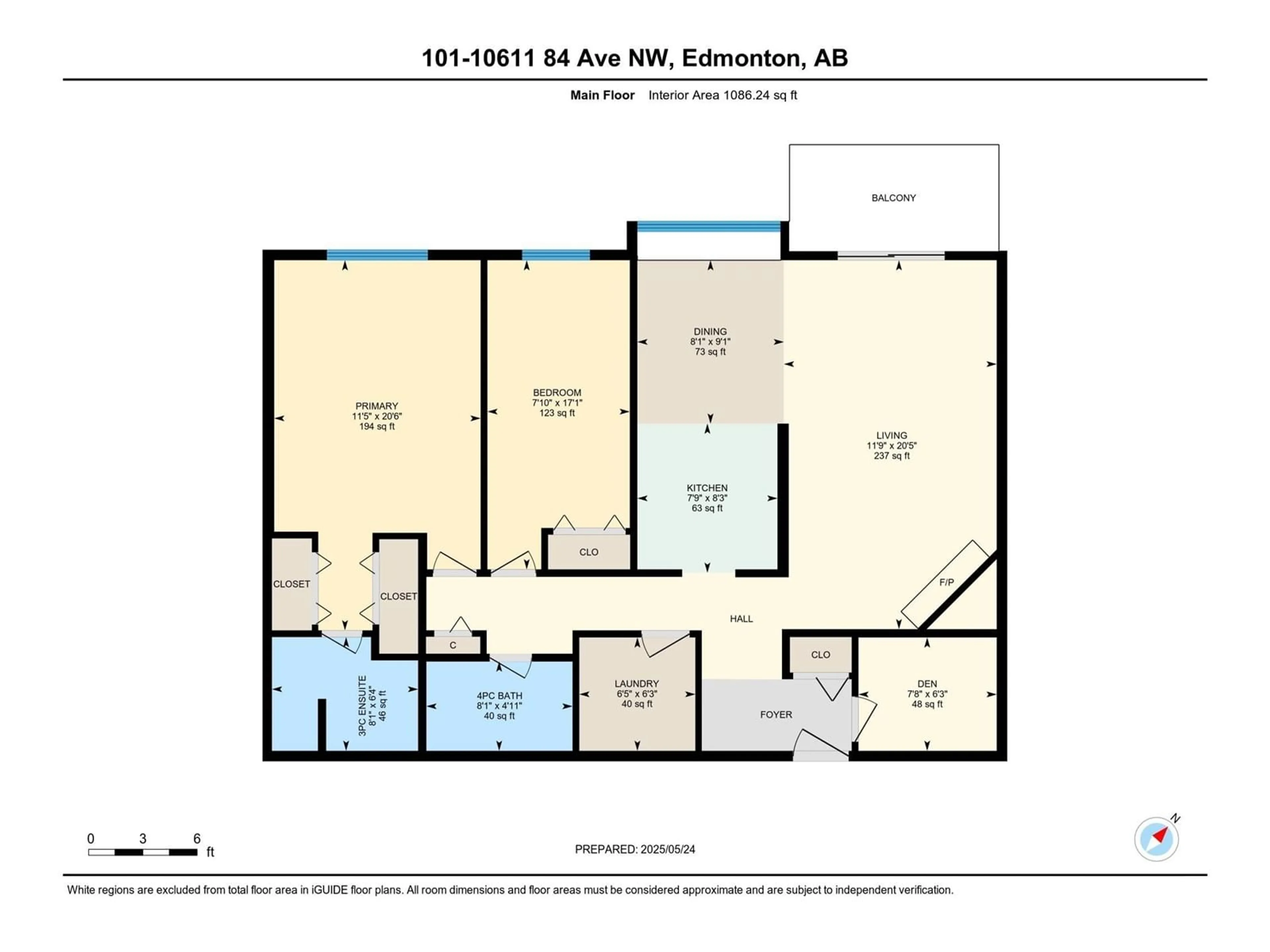 Floor plan for #101 - 10611 84 AV NW, Edmonton Alberta T6E2H7