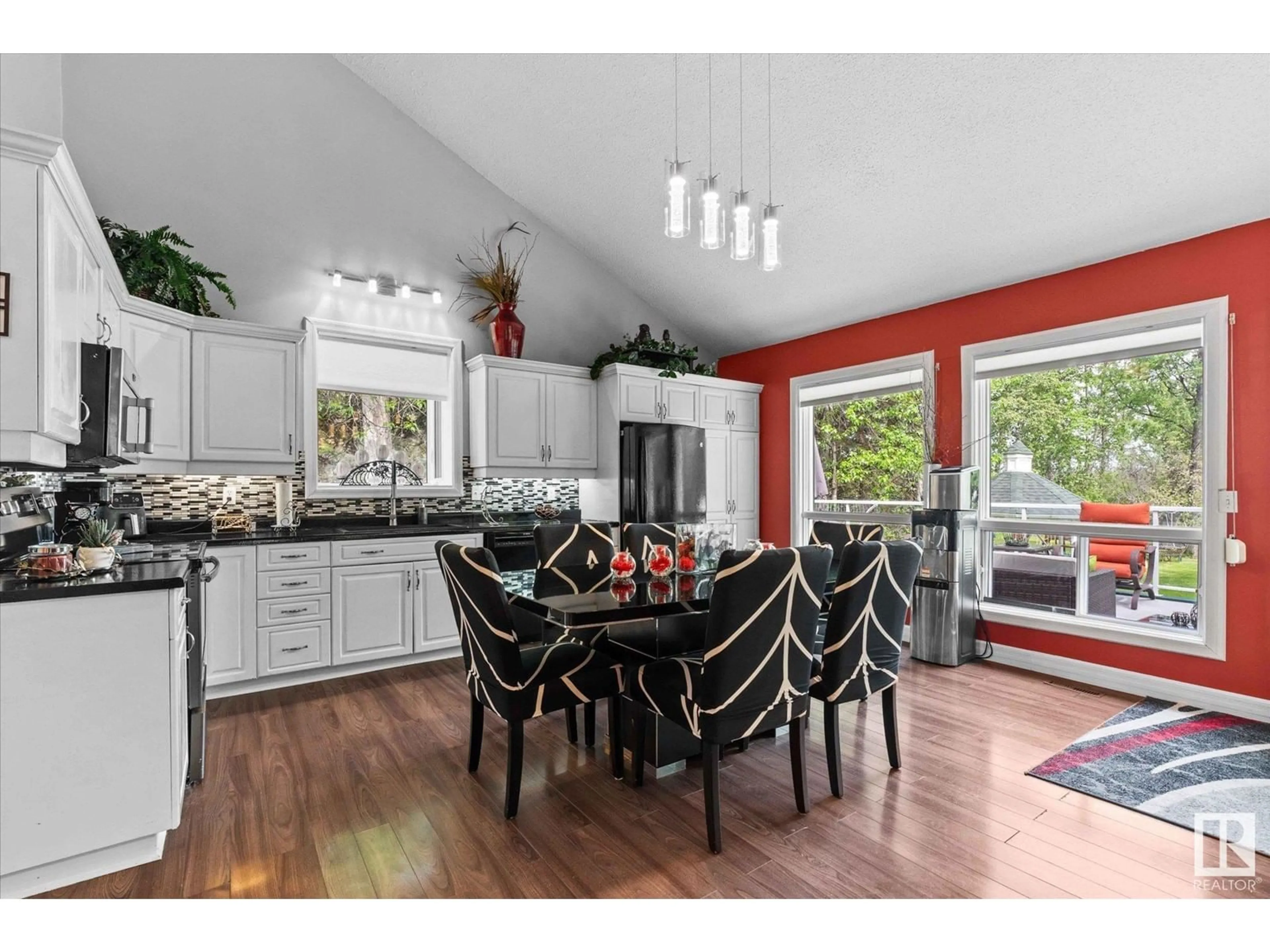 Open concept kitchen, wood/laminate floor for 633 - 96 4418 HWY, Rural Lac Ste. Anne County Alberta T0E0L0