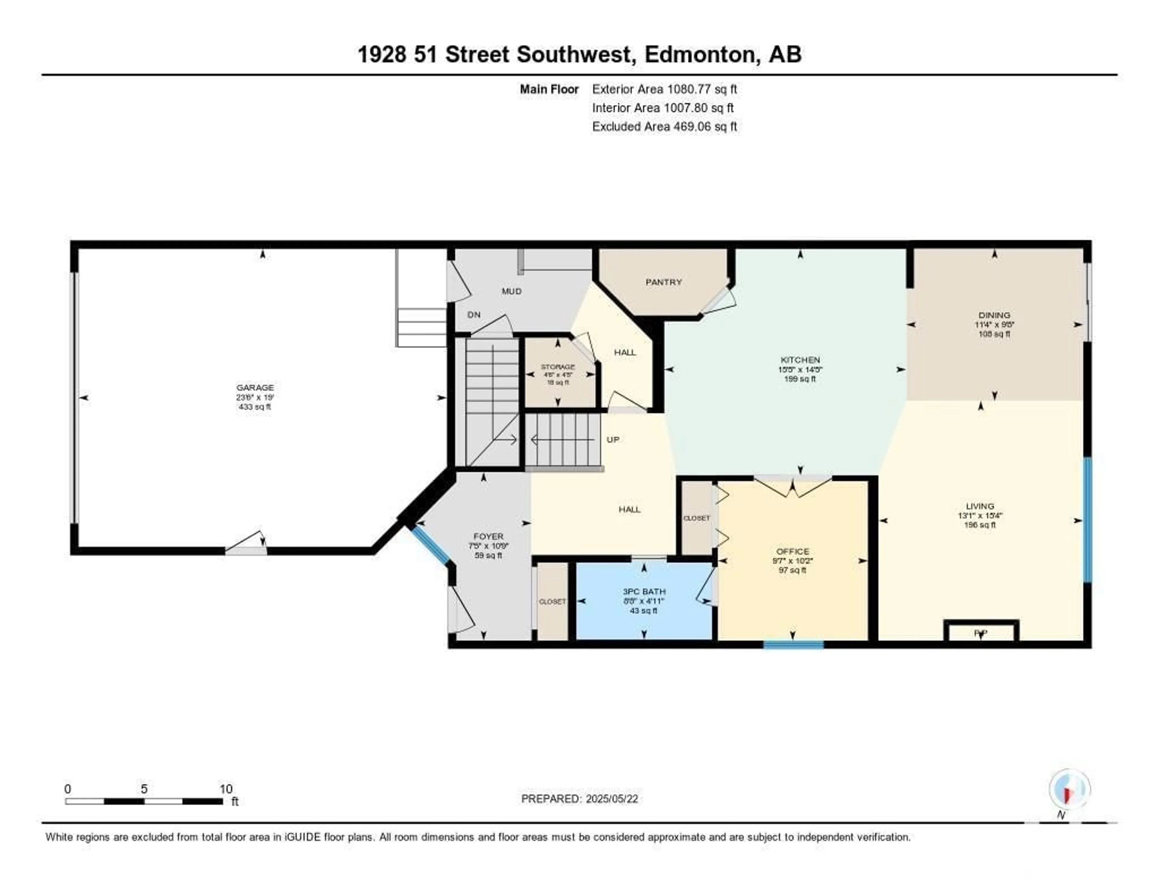 Floor plan for SW - 1928 51 ST, Edmonton Alberta T6X1Y4
