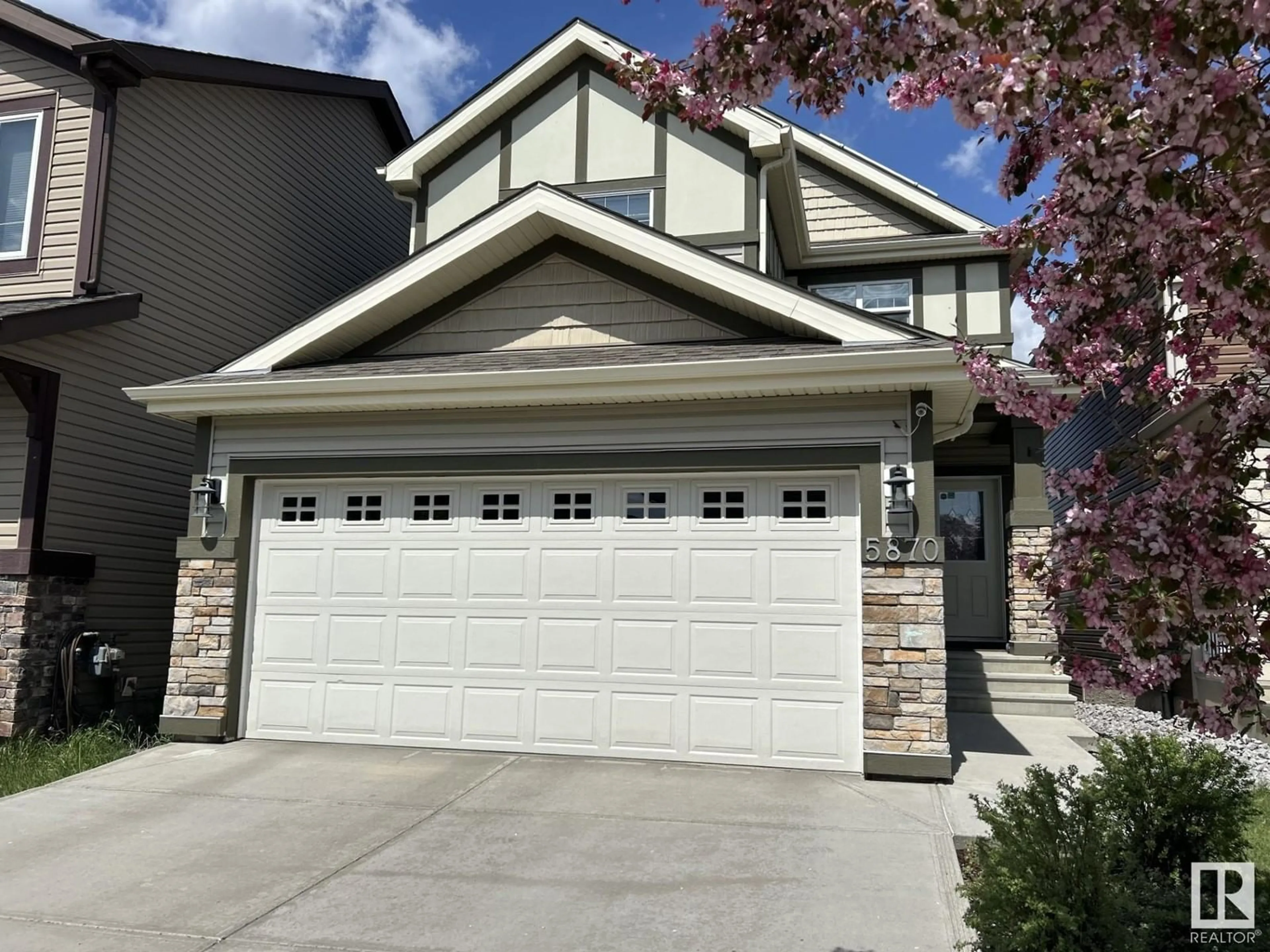 Home with vinyl exterior material, street for 5870 ANTHONY CR, Edmonton Alberta T6W3H4