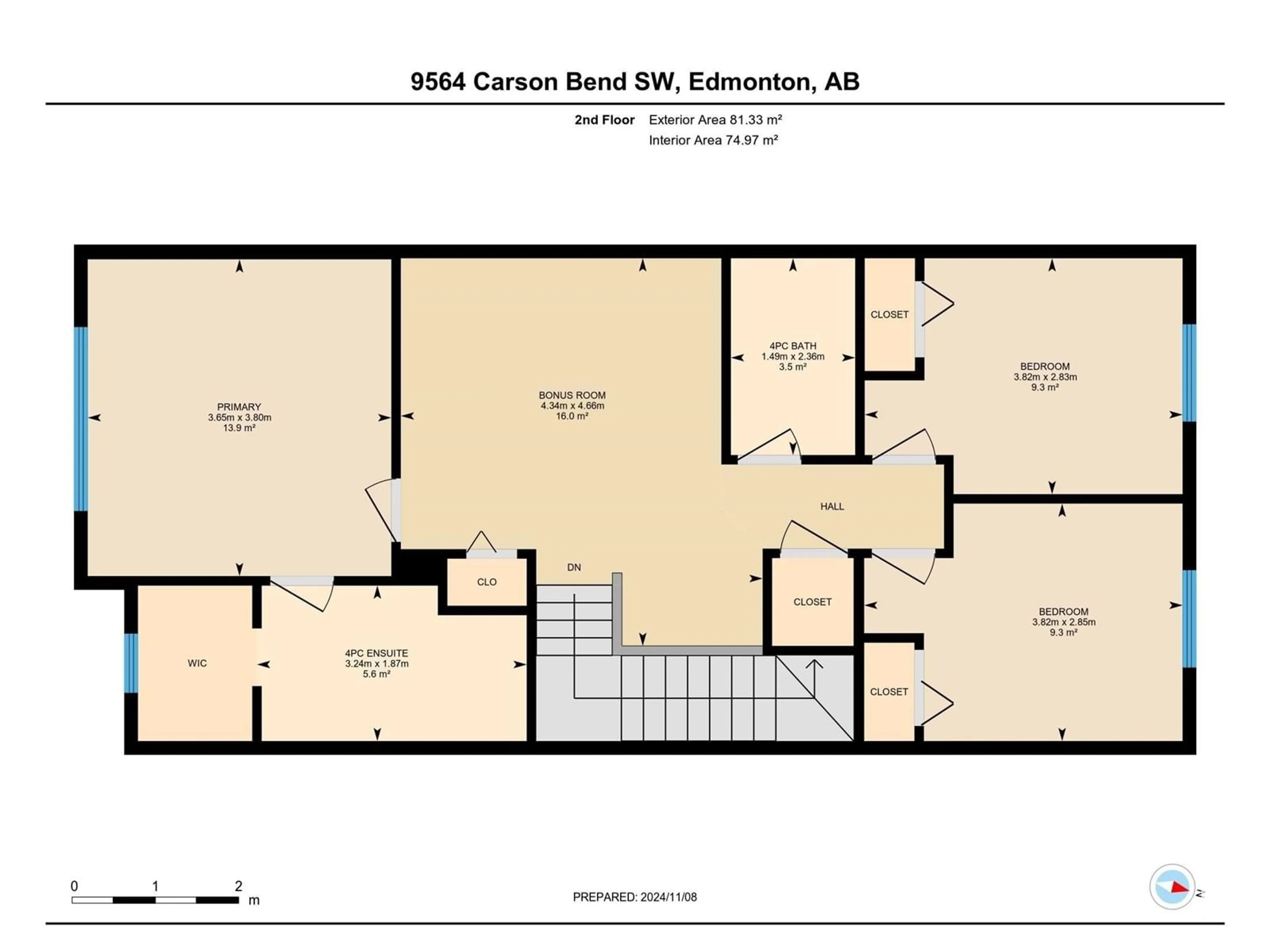 Floor plan for SW - 9564 CARSON BEND BN, Edmonton Alberta T6W5H6