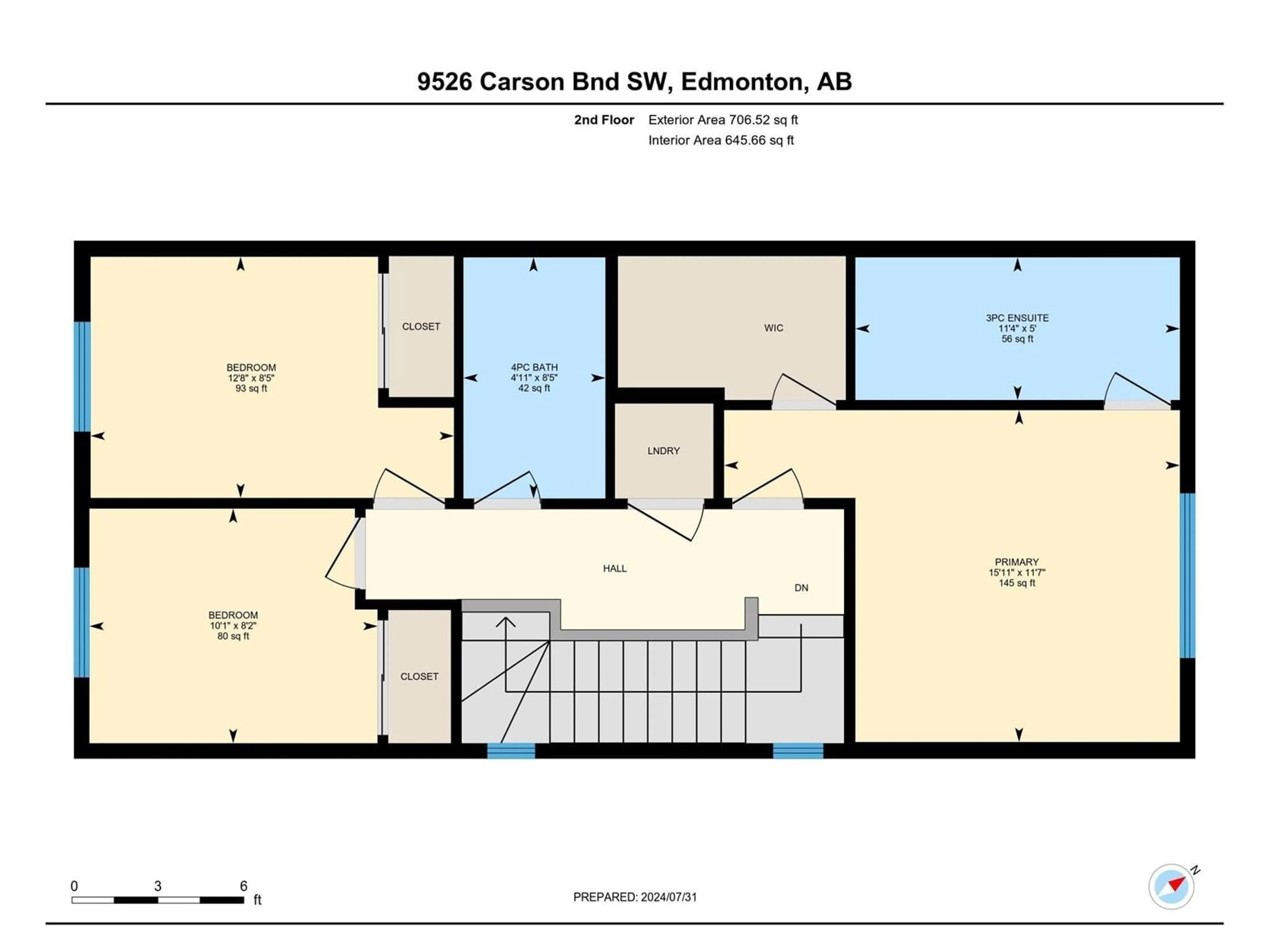 Floor plan for SW - 9526 CARSON BEND BN, Edmonton Alberta T6W5G7