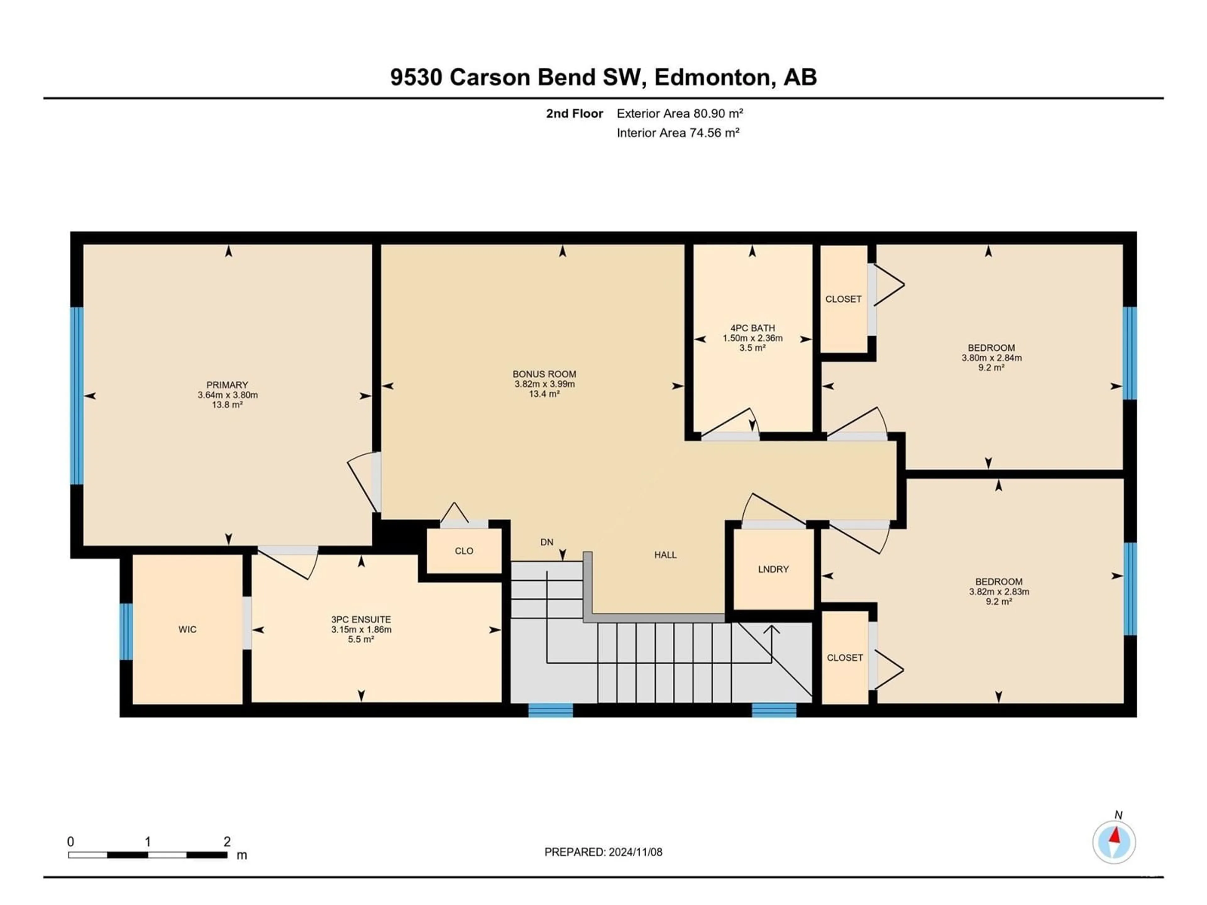 Floor plan for SW - 9530 CARSON BEND BN, Edmonton Alberta T6W5G7