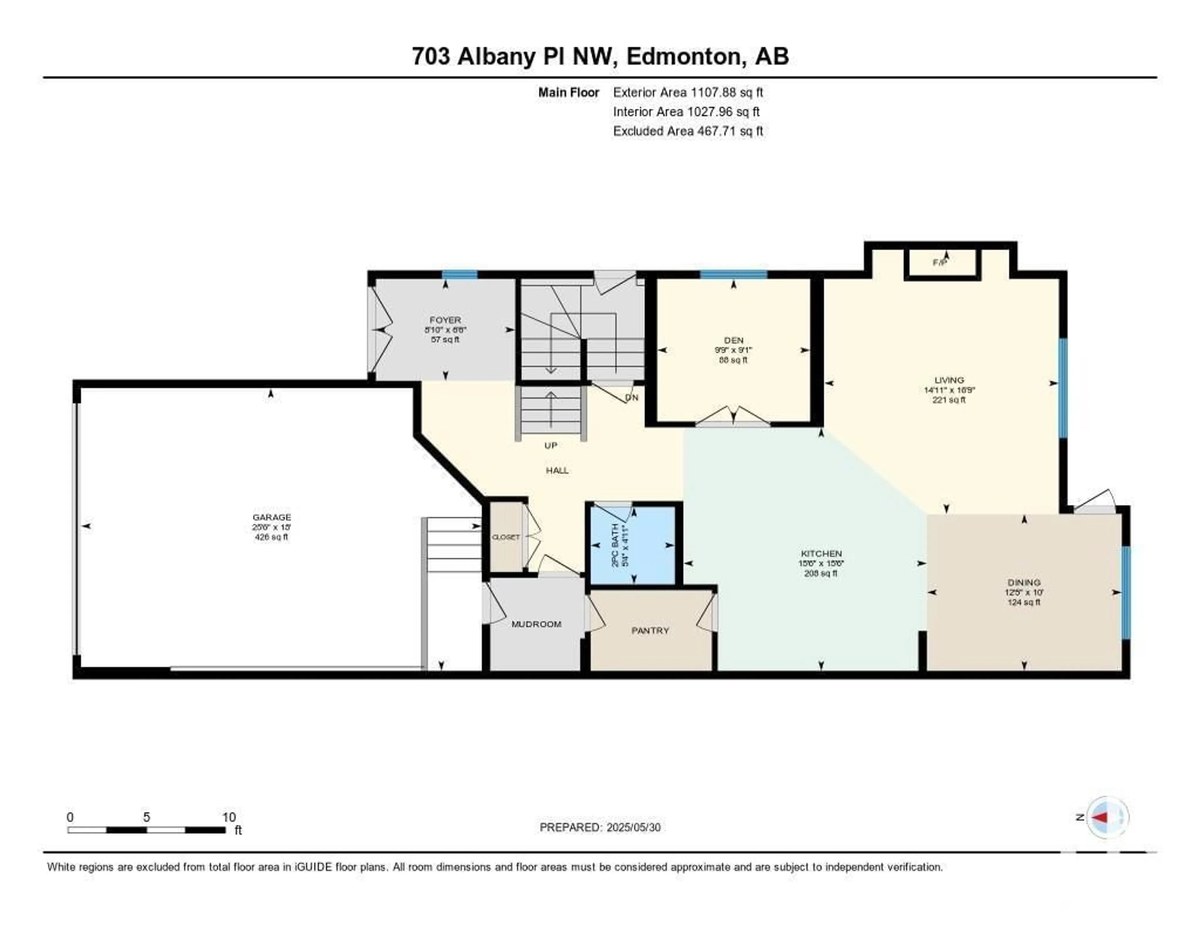 Floor plan for 703 ALBANY PL, Edmonton Alberta T6V0H9