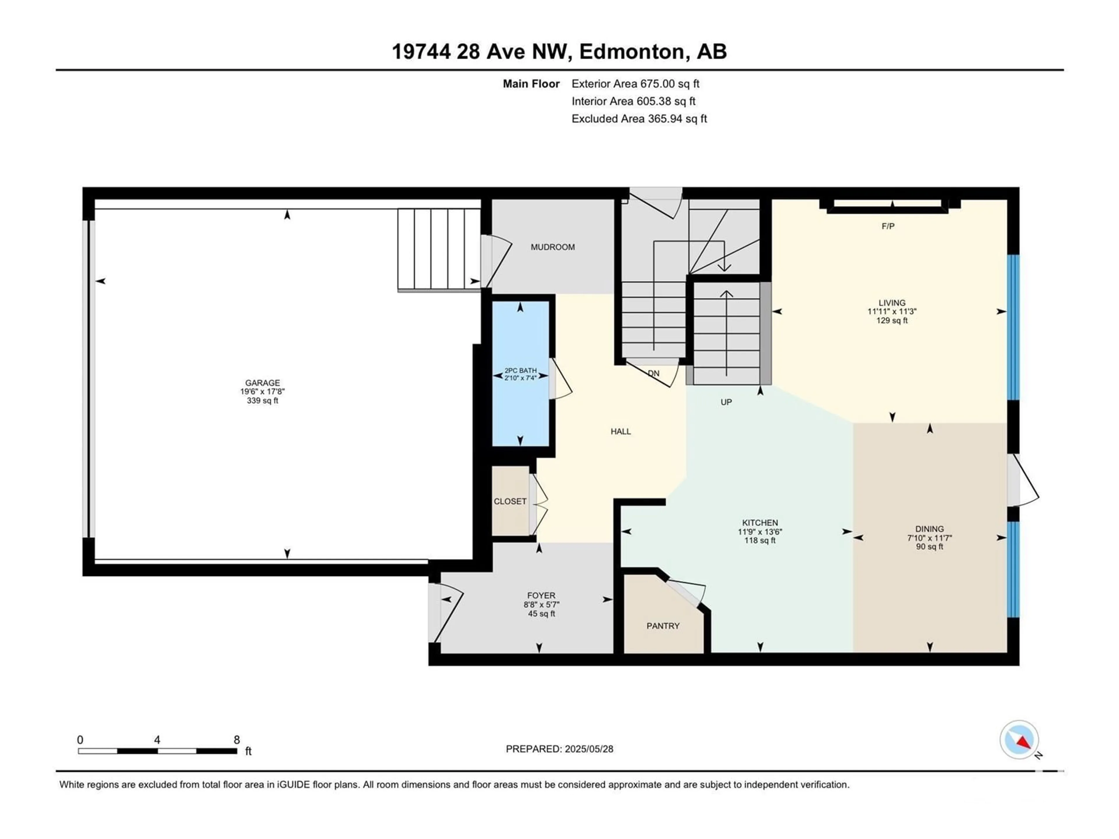Floor plan for 19744 28 AV, Edmonton Alberta T6M1M1